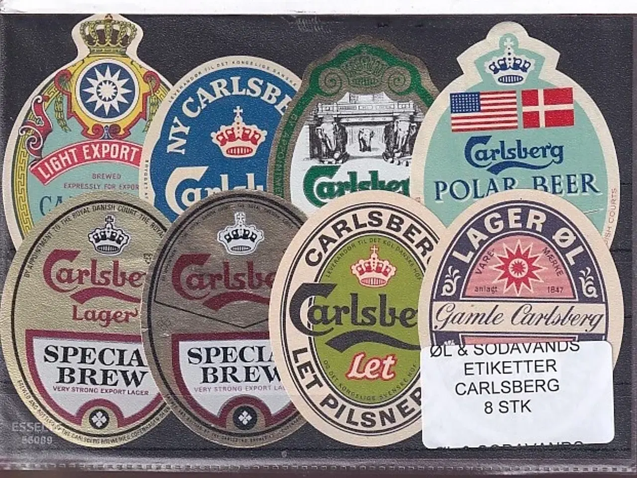 Billede 1 - Øl og Sodavands Etiketter - Carlsberg - 8 Stk.