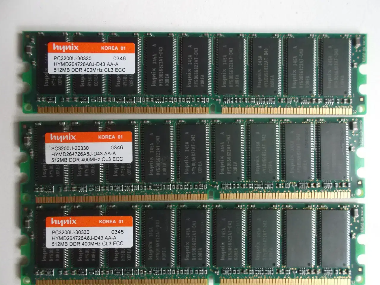 Billede 1 - hynix RAM 512MB PC3200U-30330 DDR 400MHz CL3 ECC