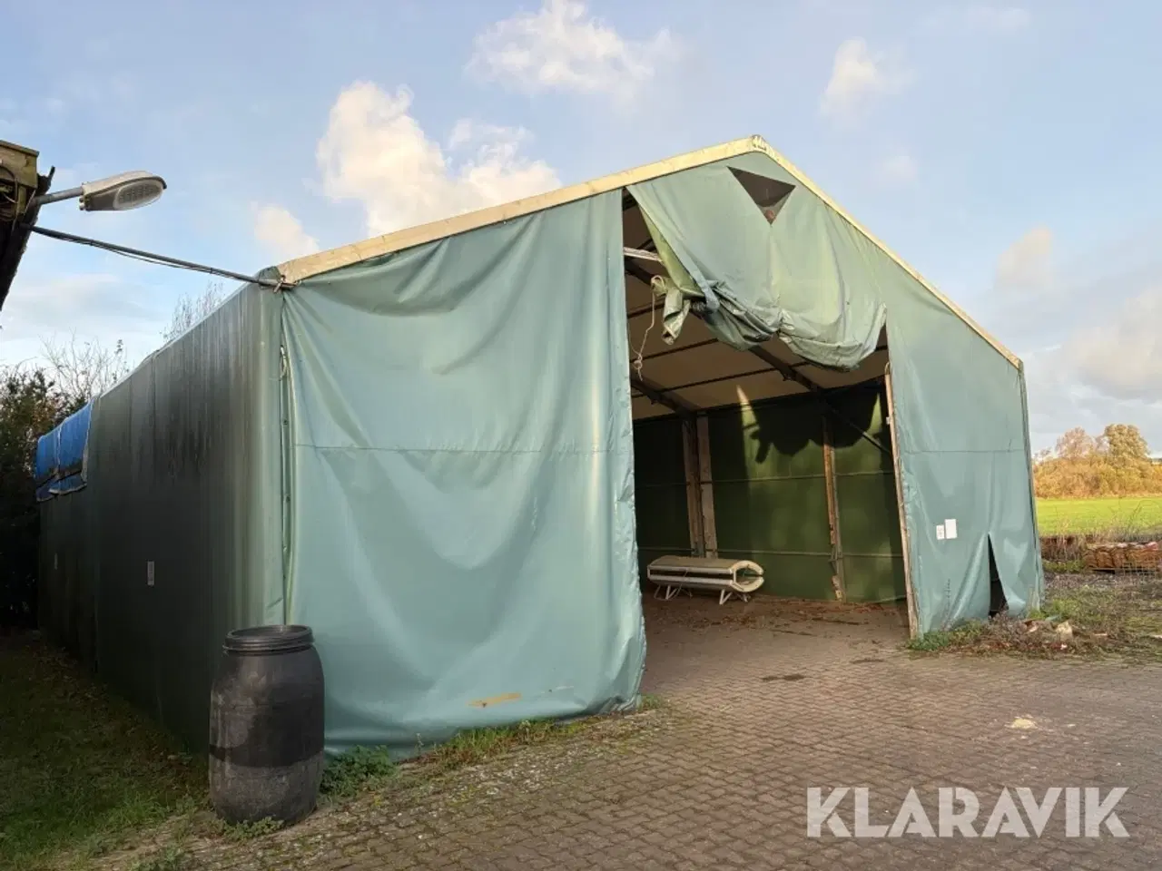 Billede 2 - Lagertelt med pressening Helge Frandsen galvaniseret stålspær