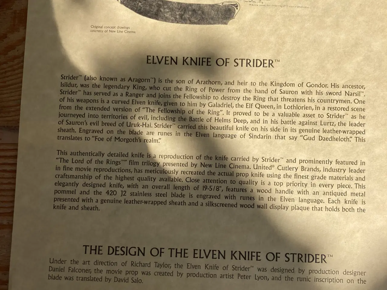 Billede 4 - Lord of the Rings Striders elven knife