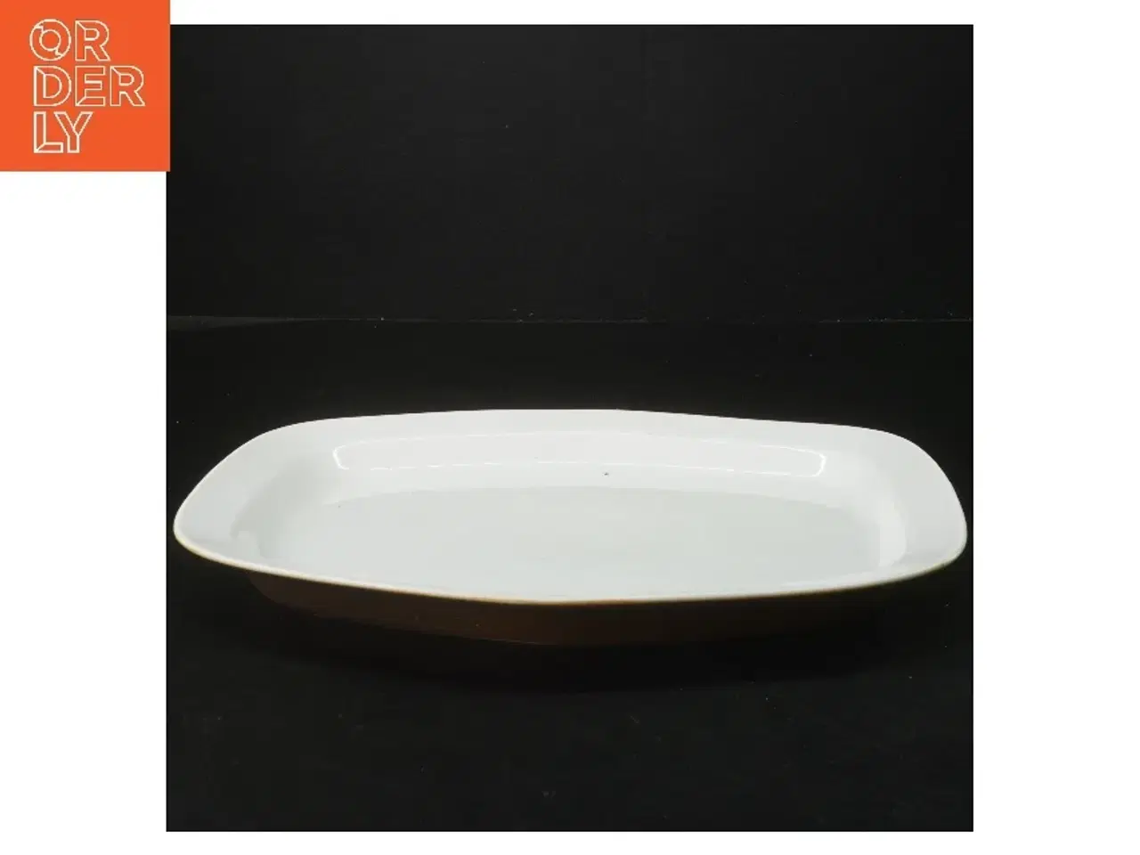 Billede 2 - Flot fad med brun kant fra B&G (str. 28x23 cm)