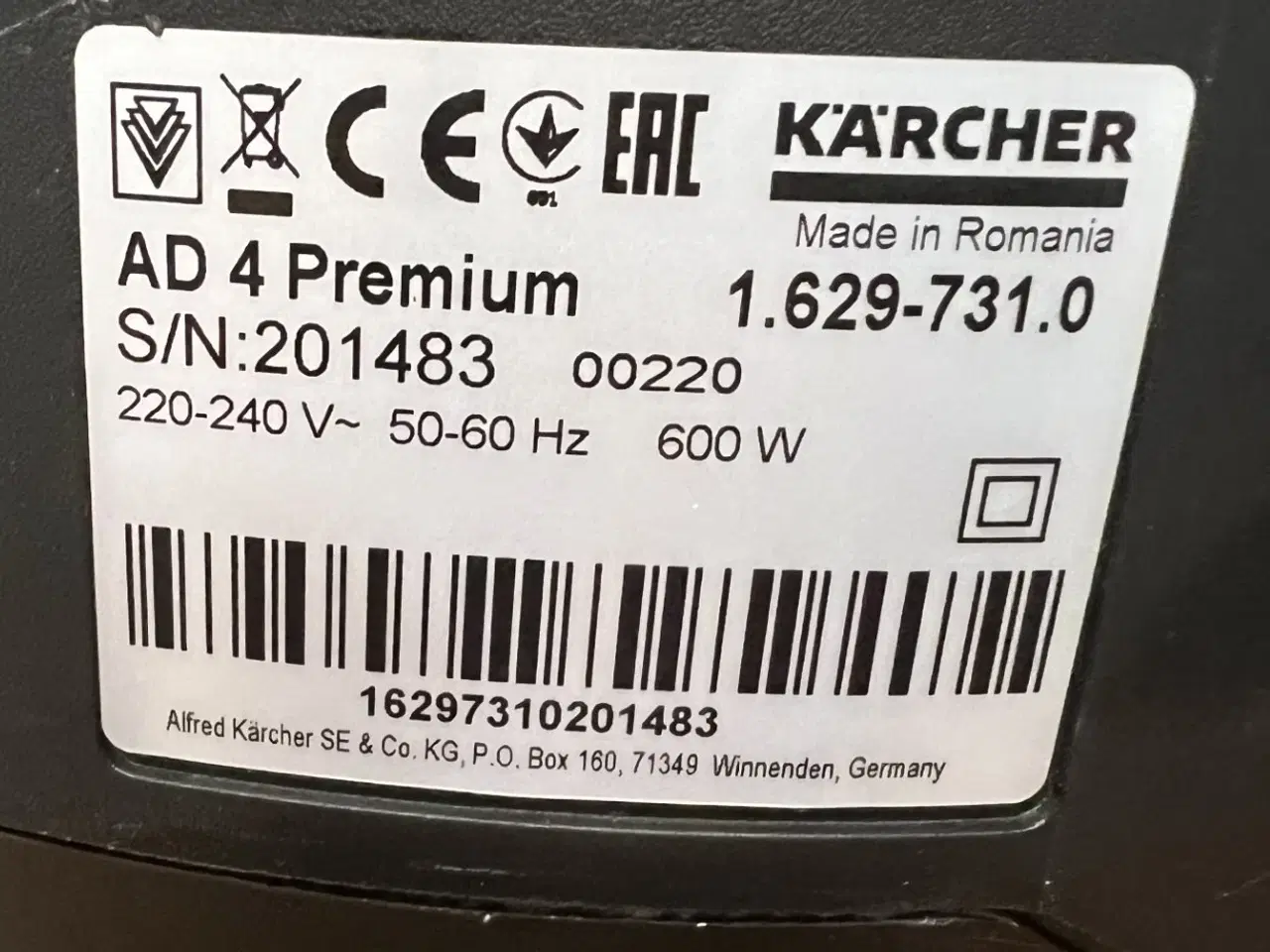 Billede 4 - Karcher Askestøvsuger Ad 4 Premium