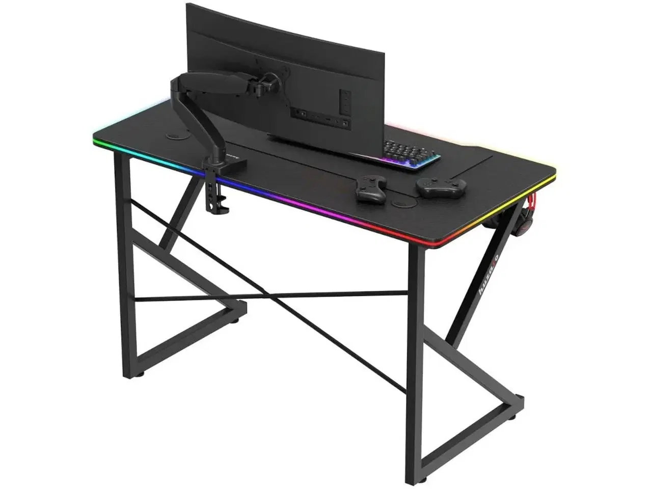 Billede 4 - Gamingbord Huzaro Hero 1.7 RGB – sort, 120×60 cm