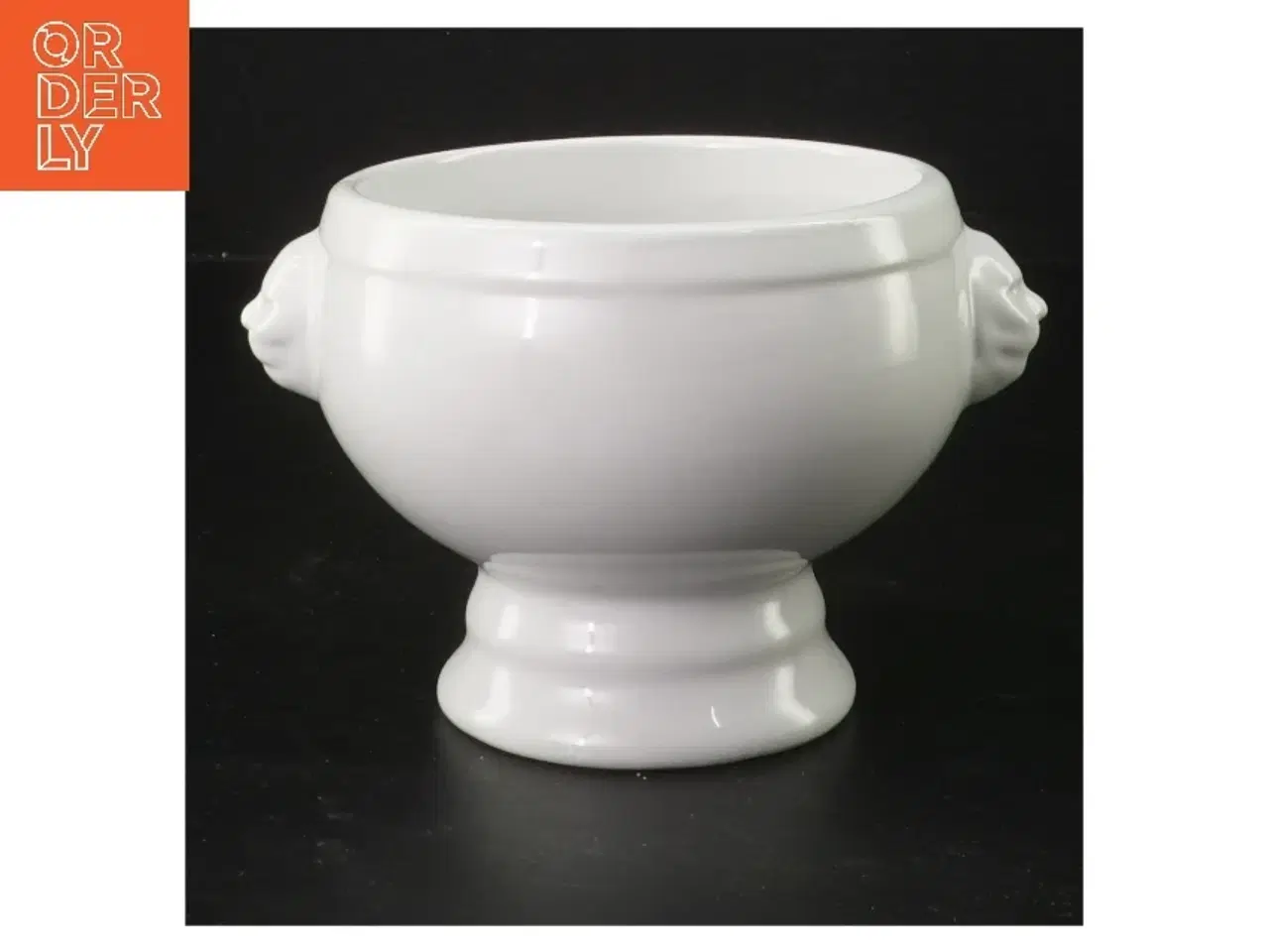 Billede 1 - Hvid skål på fod (str. Ø 11 cm)