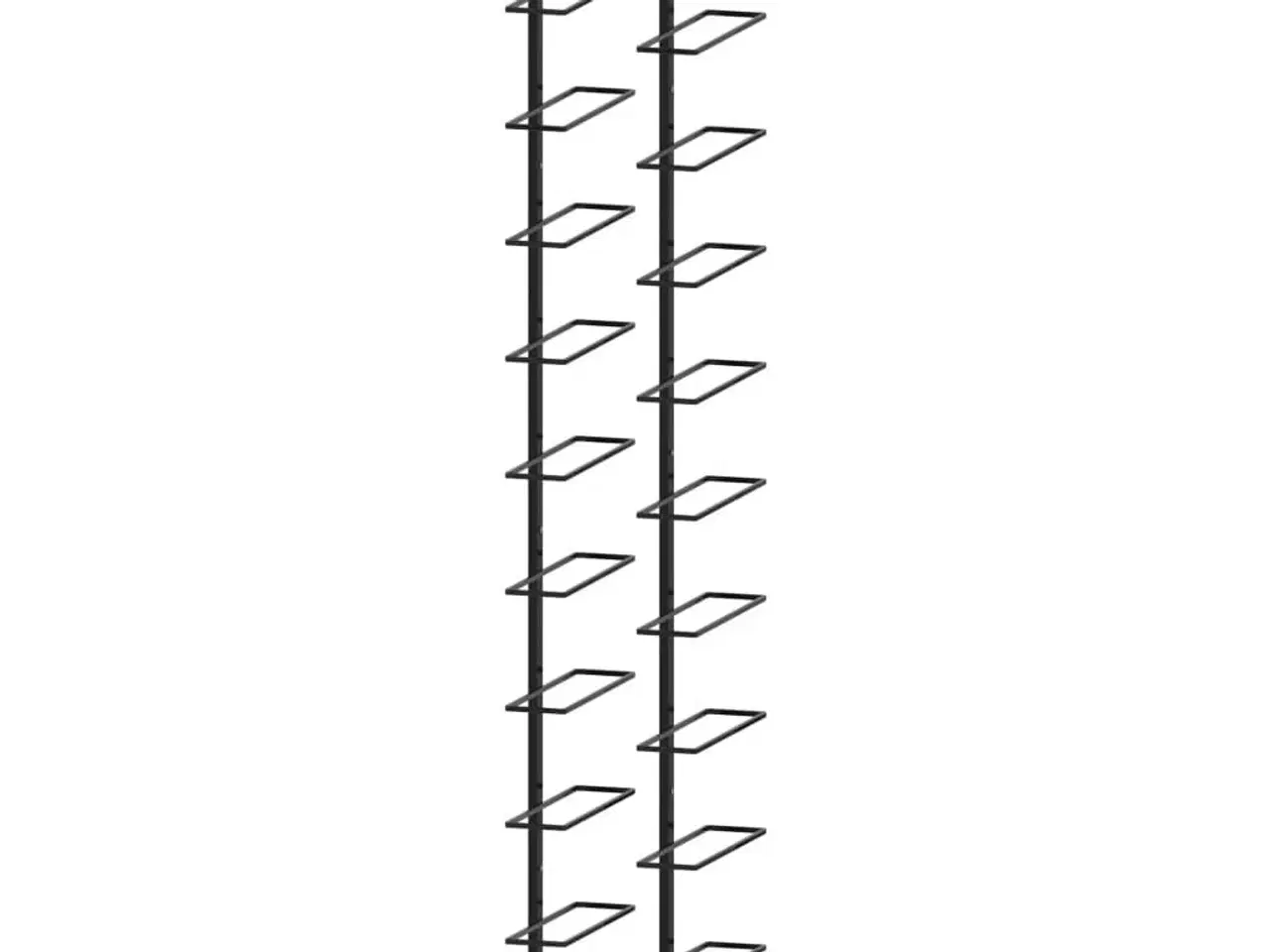Billede 4 - Væghængte vinreoler 2 stk. til 20 vinflasker metal sort