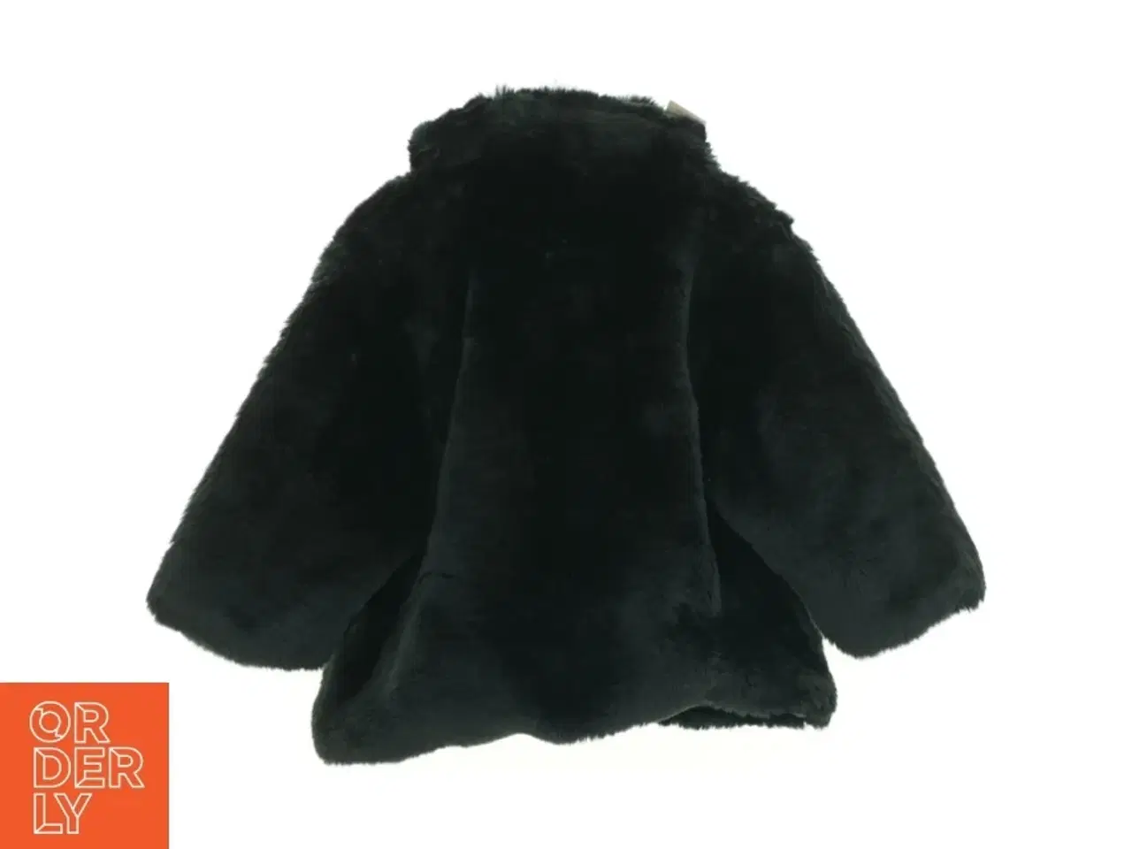 Billede 2 - Pelsfrakke i sort fake fur (str. 98 cm)