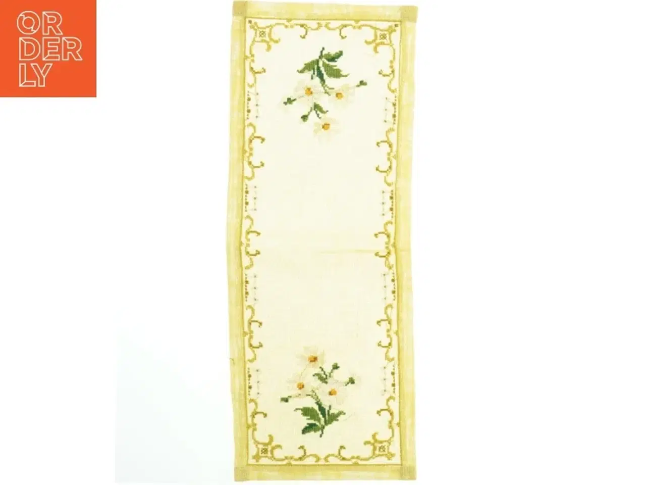 Billede 4 - Broderet gul bordløber (str. 22x57 cm)