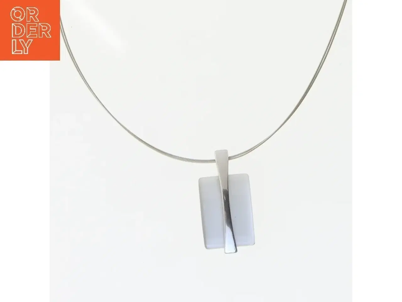 Billede 1 - Sølv halskæde med vedhæng (str. 40 cm)