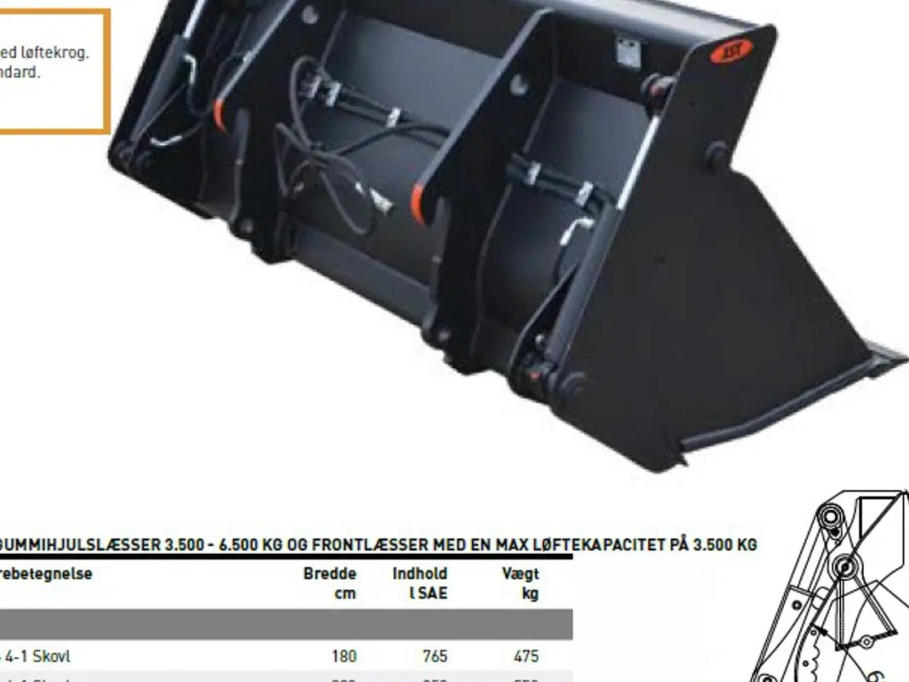 Billede 3 - JST MS 4-1 skovl 180-220 cm.