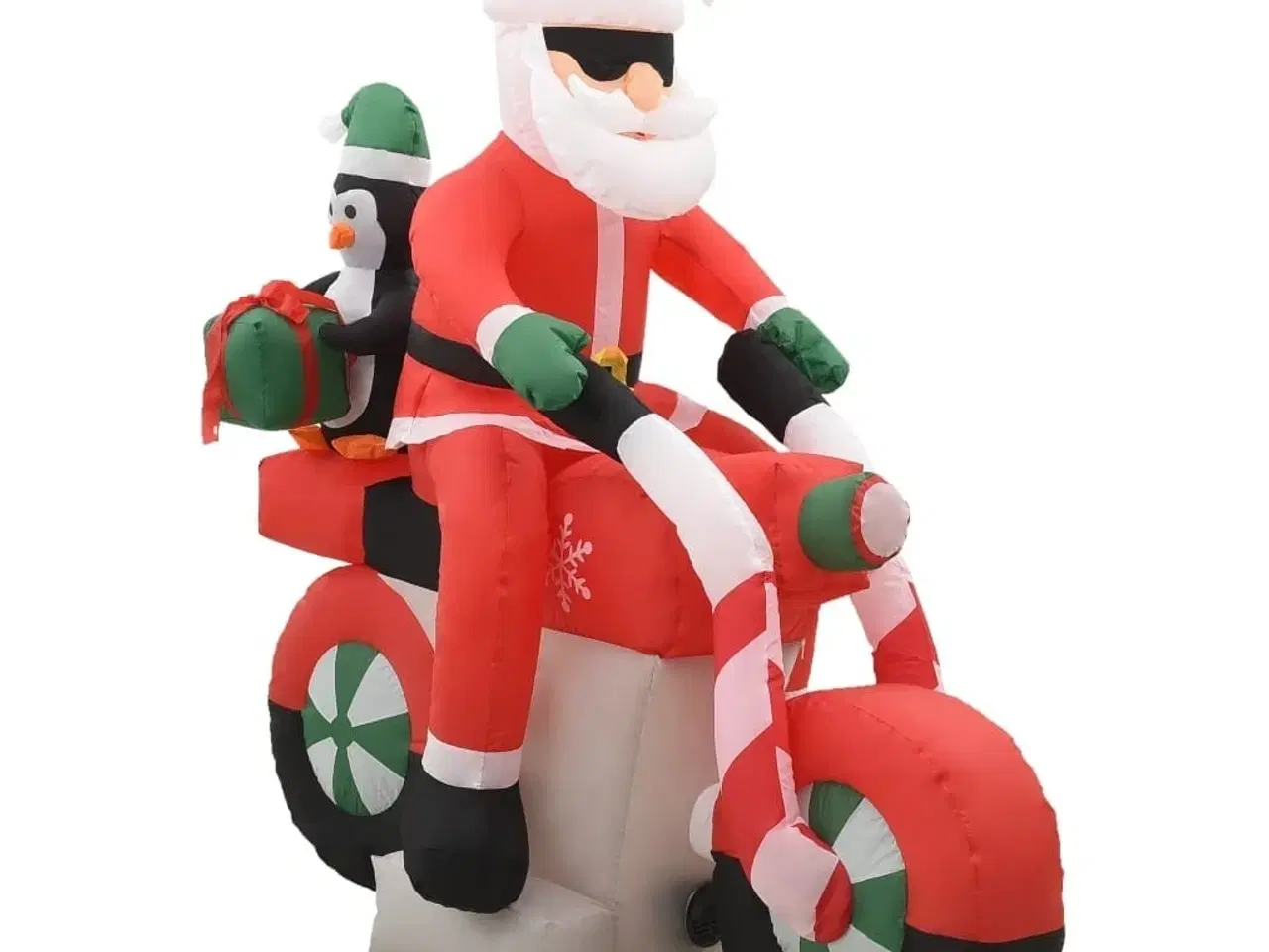 Billede 2 - Oppustelig julemand på motorcykel LED IP44 160 cm