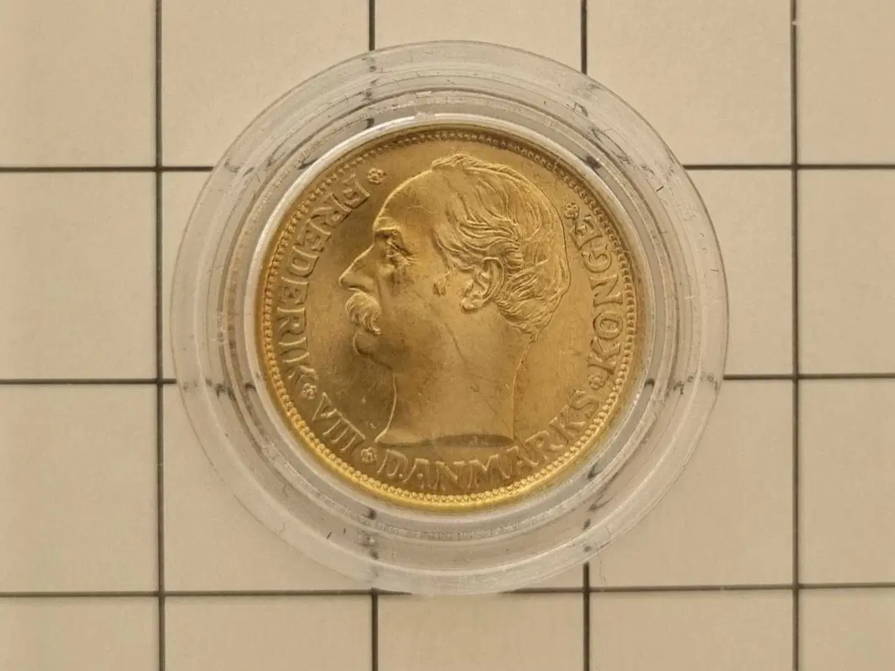 Billede 1 - 10kr guldmønter 1908 og 1909 frederik Vlll,