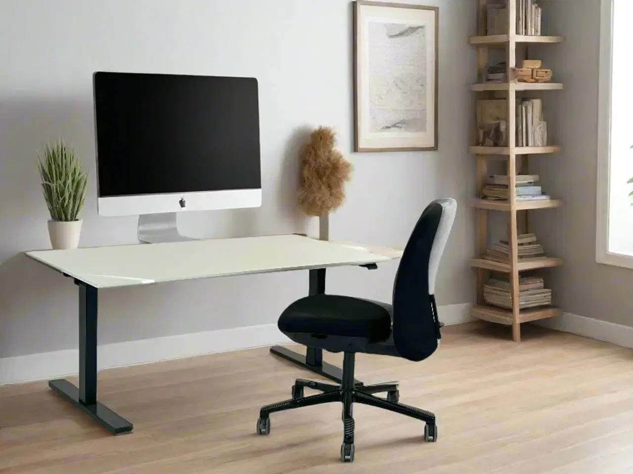 Billede 2 - Hæve-/sænkebord 140x80 (m. faset kant) - Linak