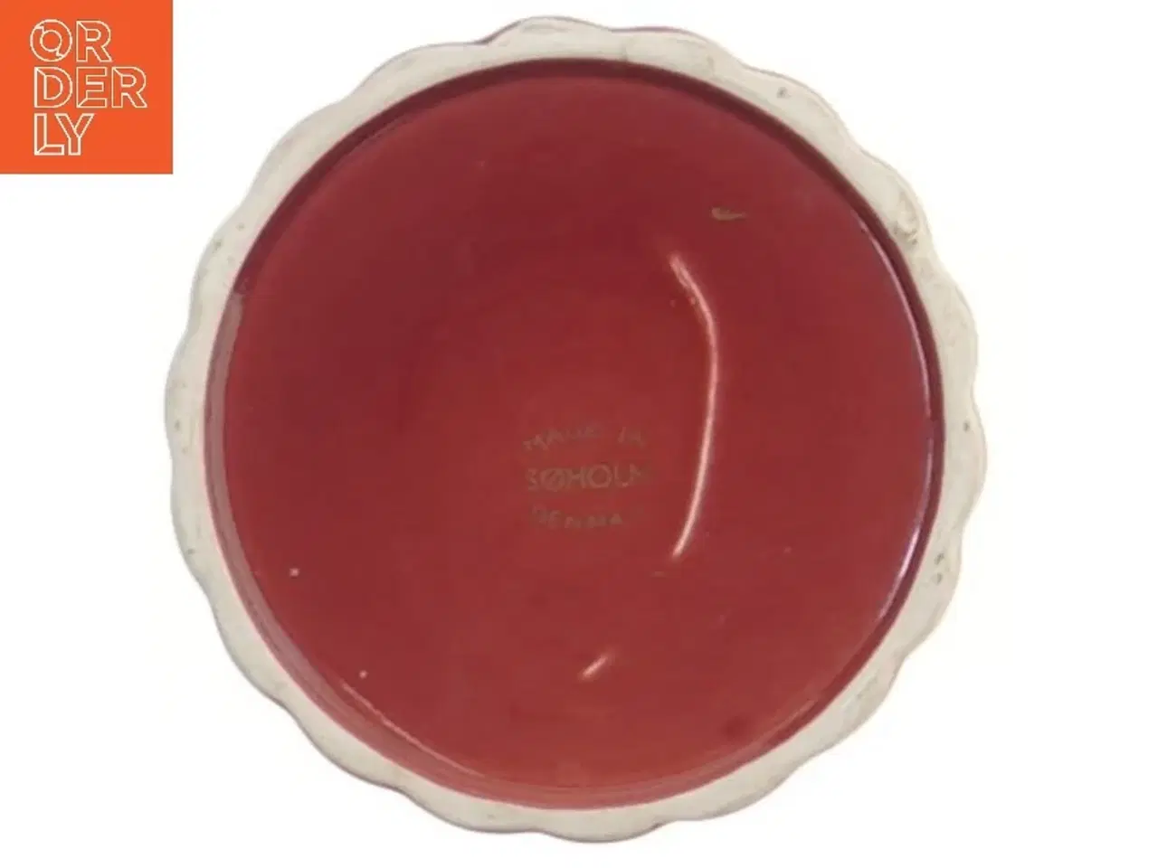 Billede 3 - Lysestage med tallerken, rød og guld fra Søholm (str. 5,5 cm)