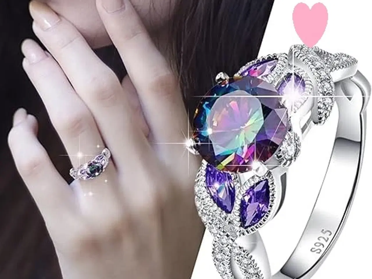 Billede 1 - * Smukkeste ring - med flot lilla sten - i Tibetan