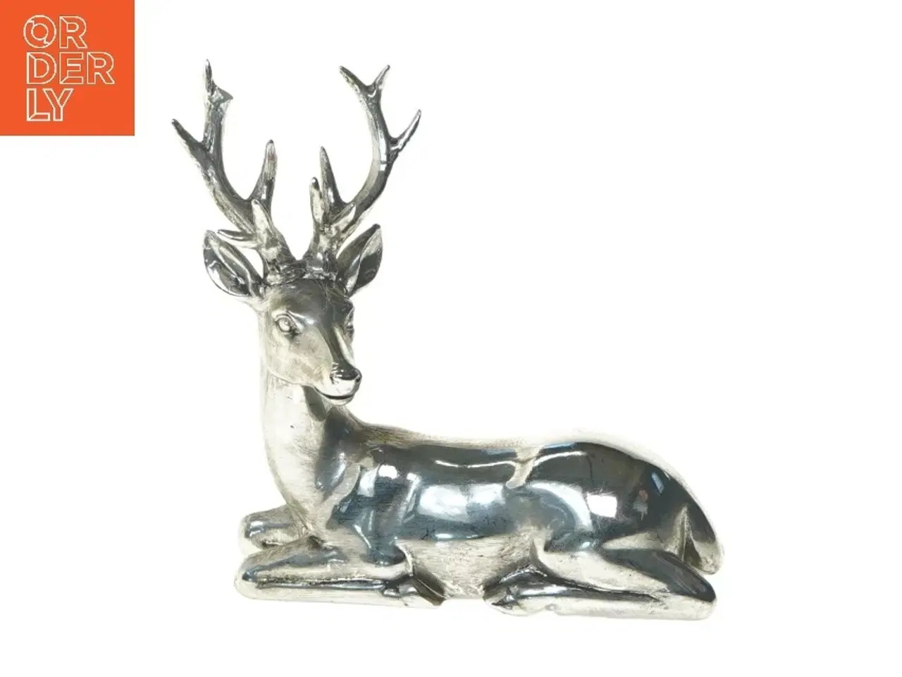 Billede 1 - Sølvfarvet hjortefigur (str. 13 cm)