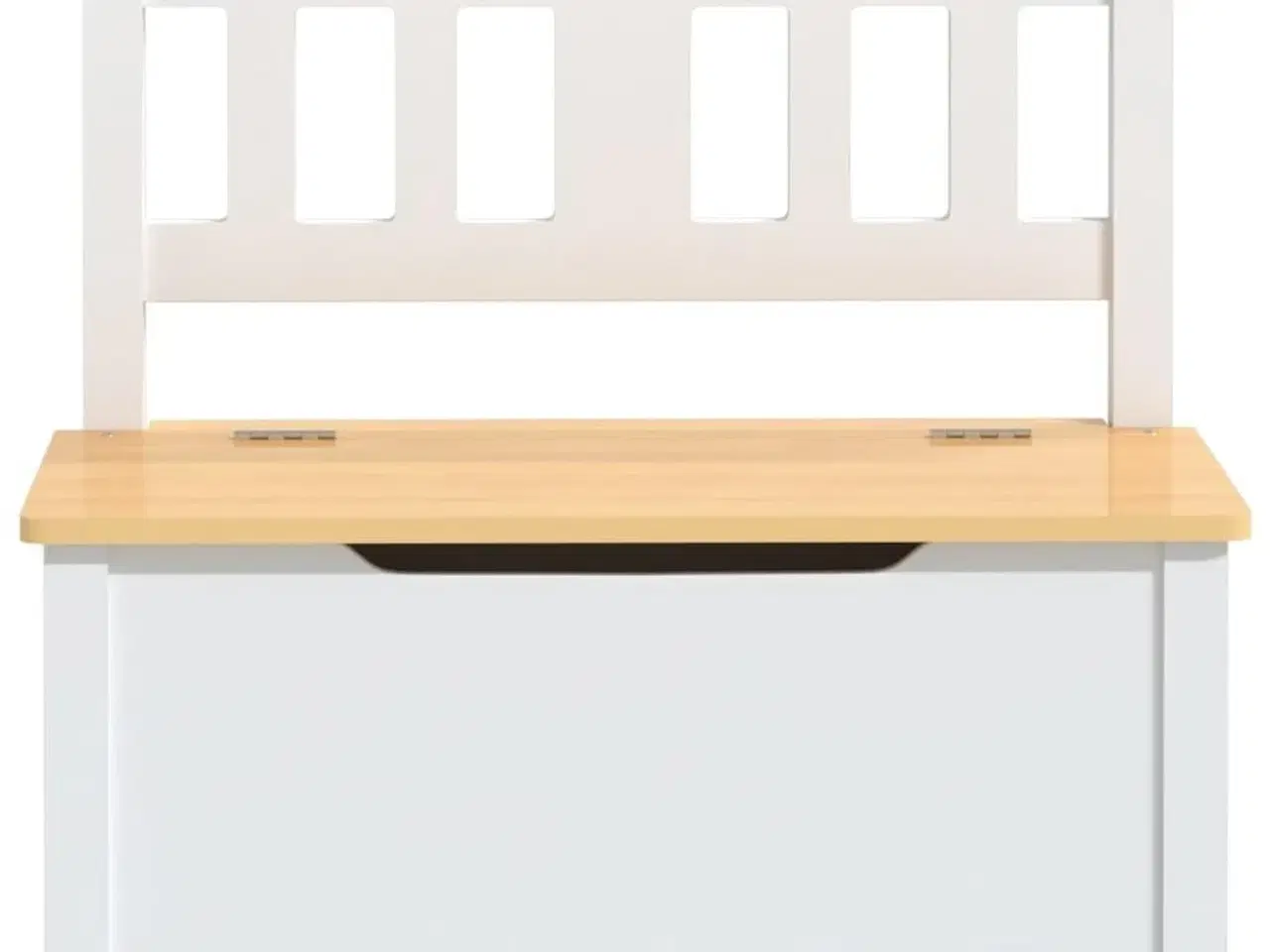 Billede 3 - Opbevaringsbænk til børn 60x30x55 cm MDF hvid og beige