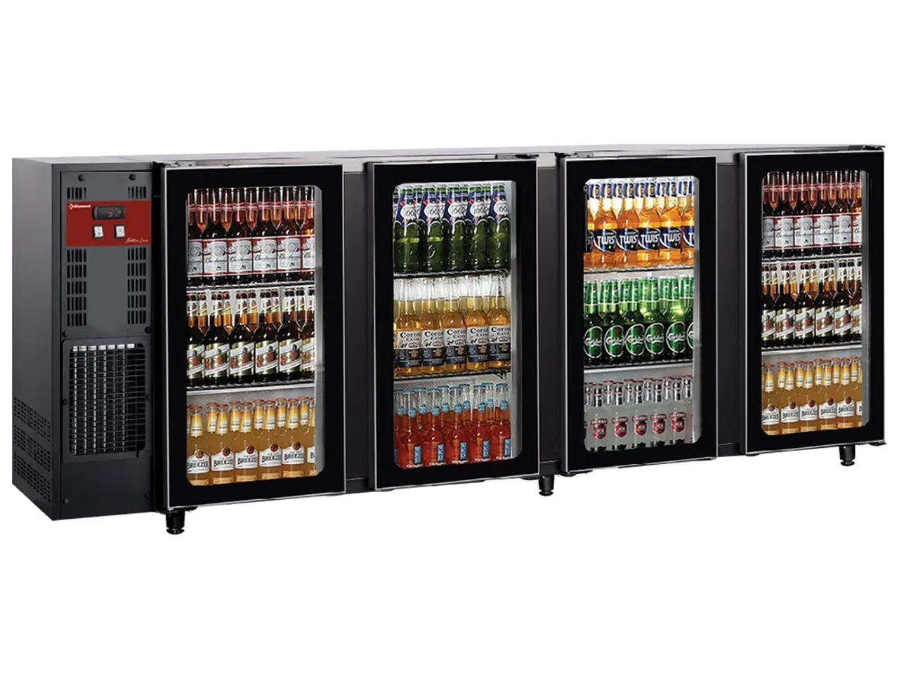 Billede 1 - Sort 4-Dørs Bar-Køler 783 Liter & “Pull-Out”