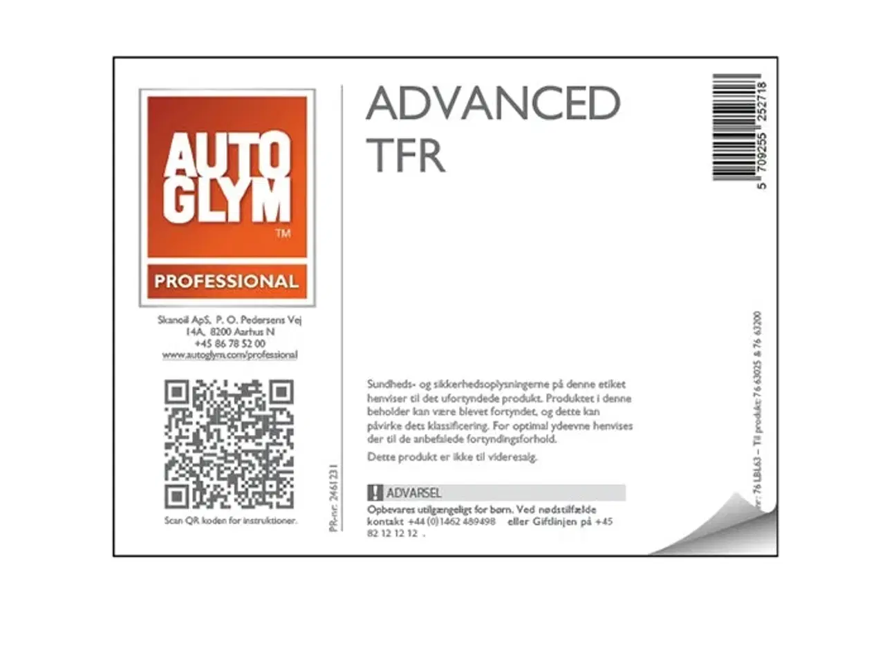 Billede 1 - Label Autoglym Advanced TFR