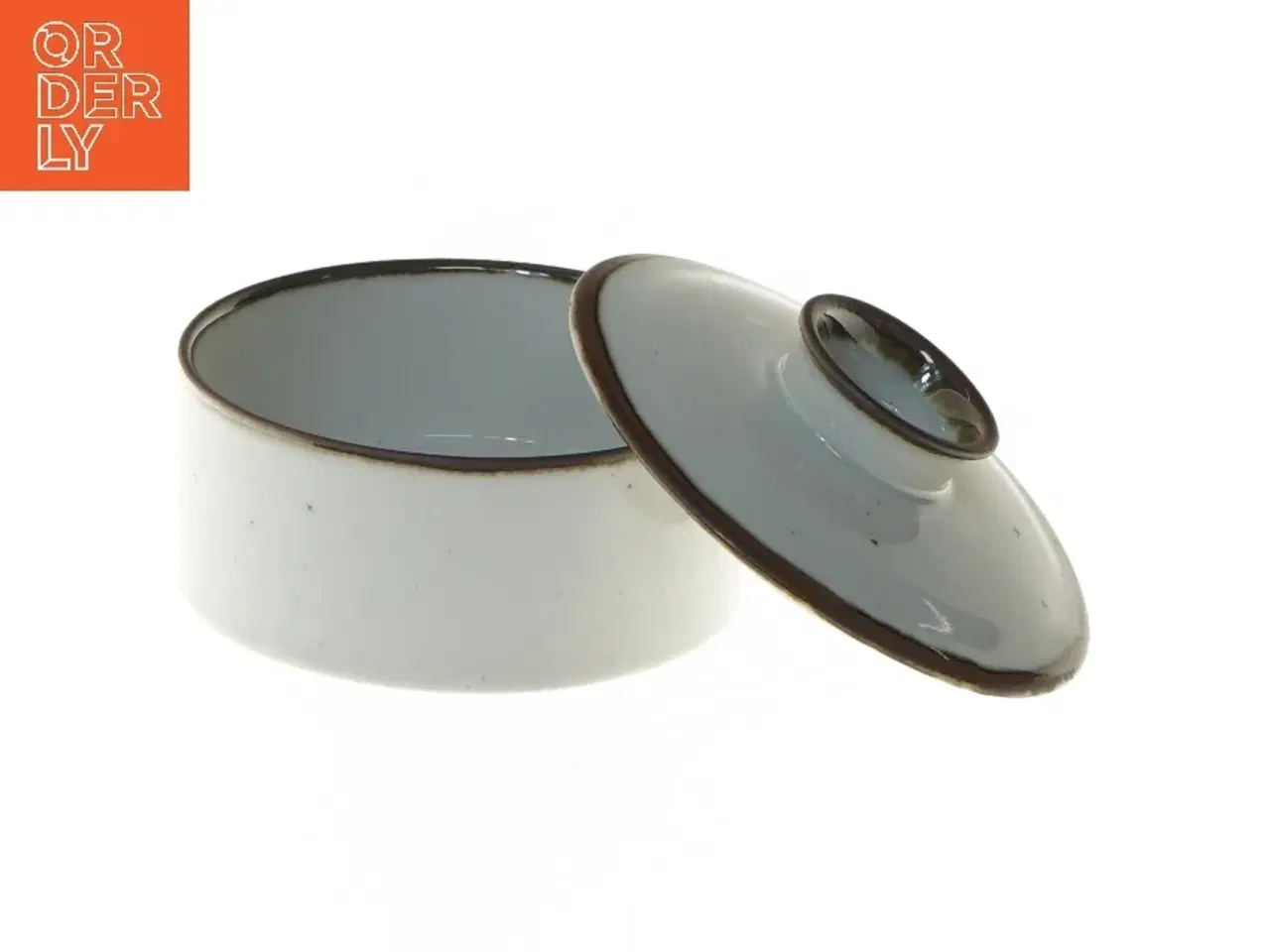 Billede 5 - Keramikskål med låg fra Dansk Danish Design (str. Ø 12x8 cm)