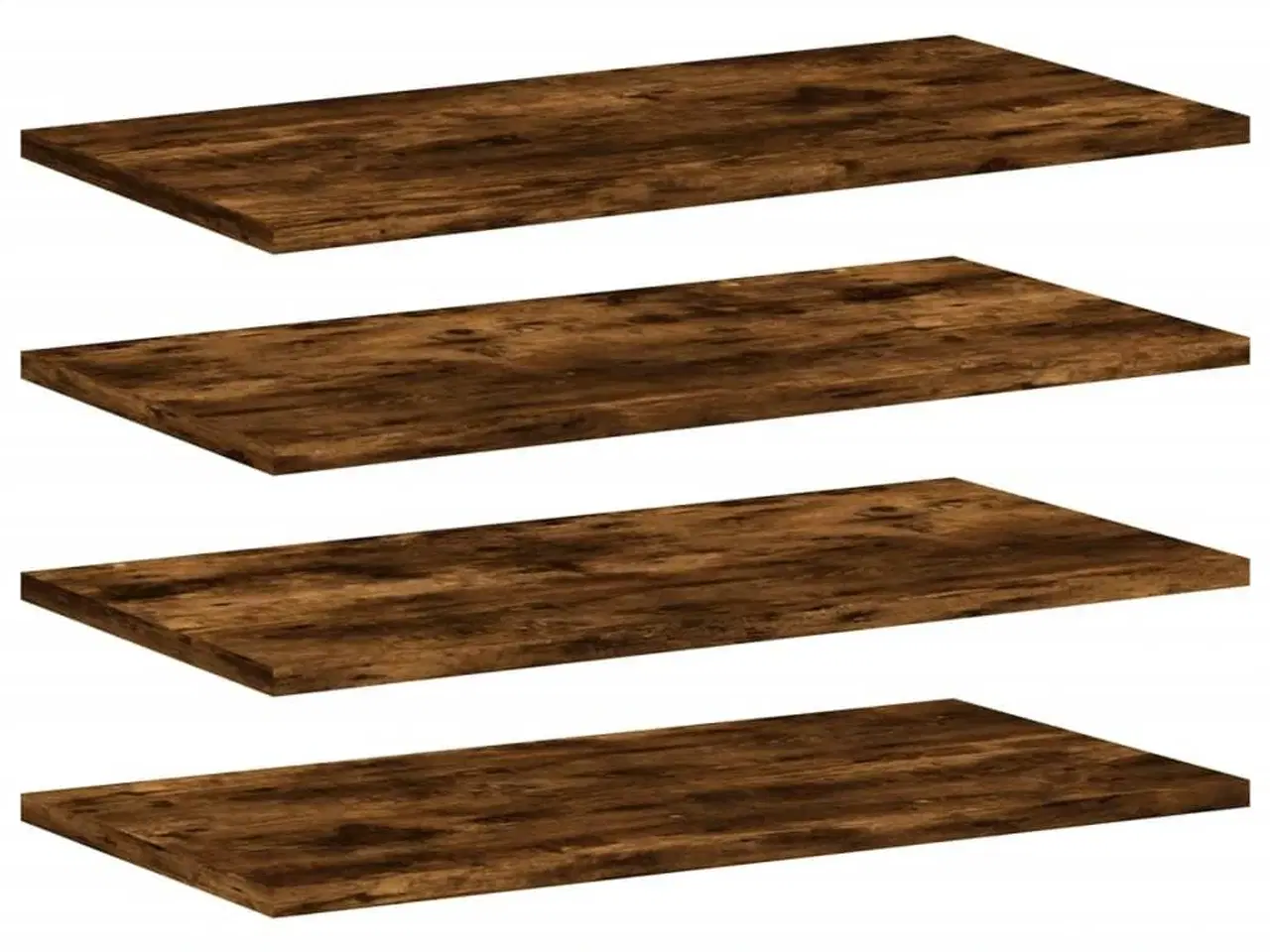 Billede 2 - Væghylder 4 stk. 60x20x1,5 cm konstrueret træ røget egetræ