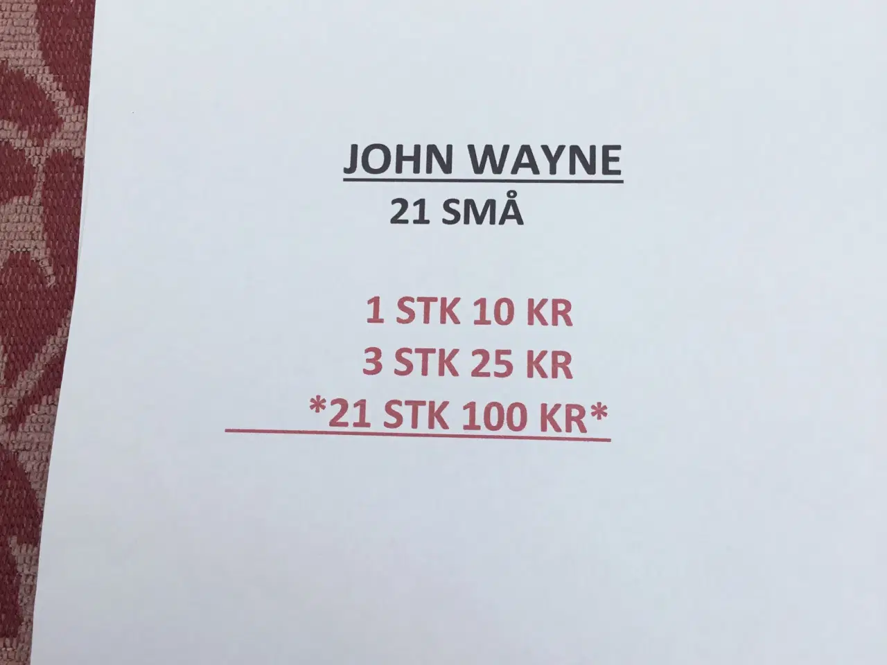Billede 1 - FILMPROGRAMMER 21 X JOHN WAYNE - SE RABATTEN