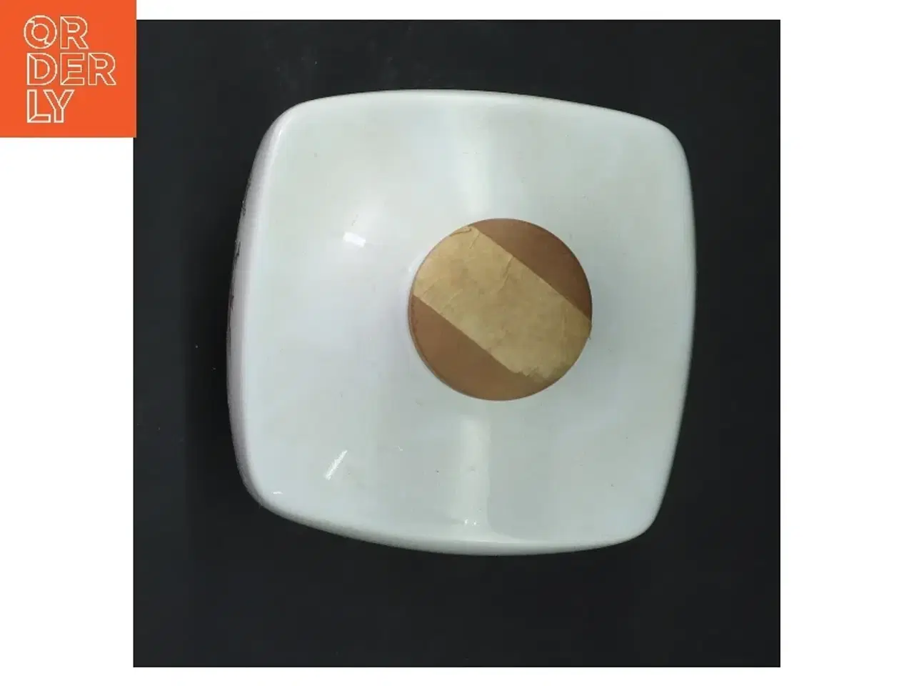 Billede 4 - Porcelænsflaske med korklåg og blomstermotiv (str. 20 cm)