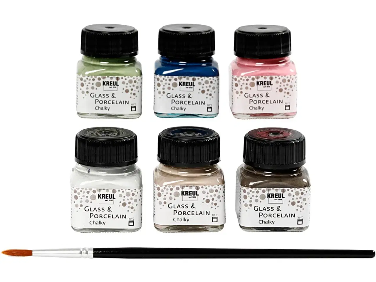 Billede 1 - Glas og Porcelænsmaling - Ass. Farver, 6x20ml