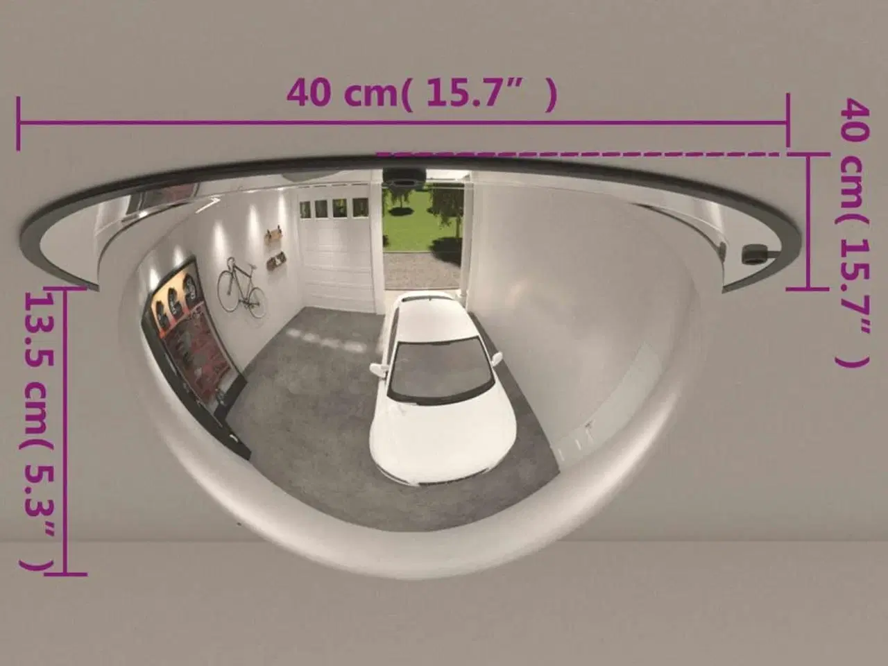 Billede 8 - Fuldkuppelt trafikspejl Ø40 cm akryl
