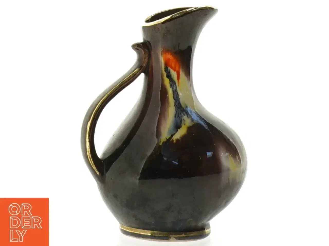 Billede 1 - Keramikvase/kande (str. 14,5 x 11 x 9 cm)