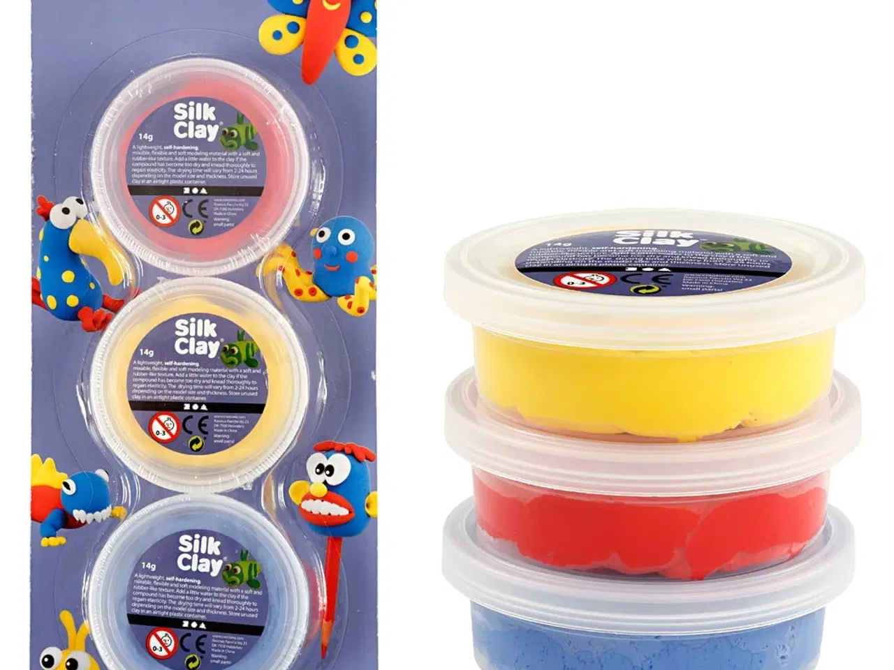 Billede 1 - Silk Clay®, blå, rød, gul, 3x14g/ 1 pk.