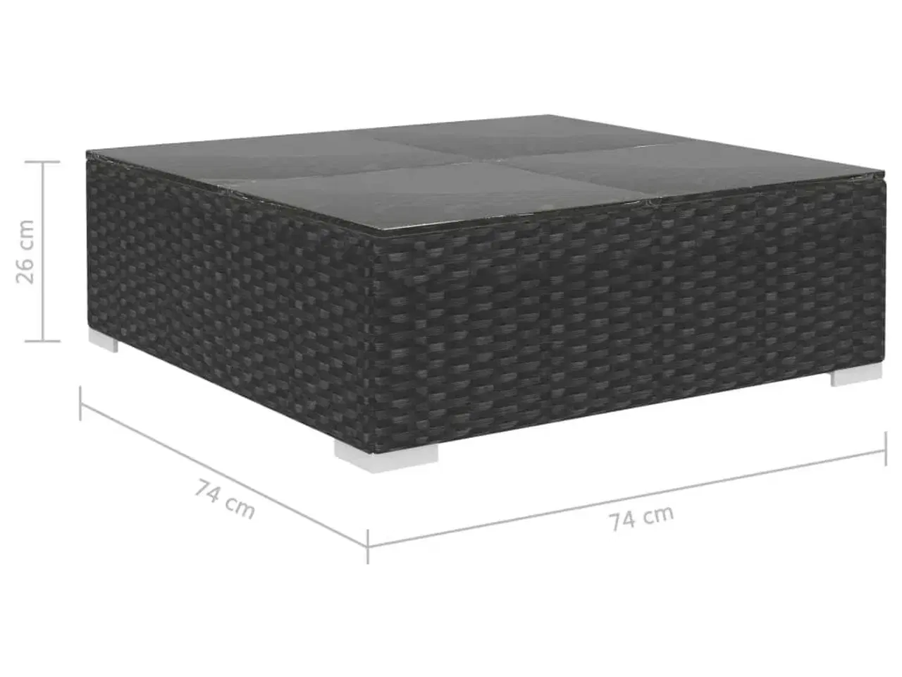 Billede 12 - Loungesæt til haven 8 dele med hynder polyrattan sort