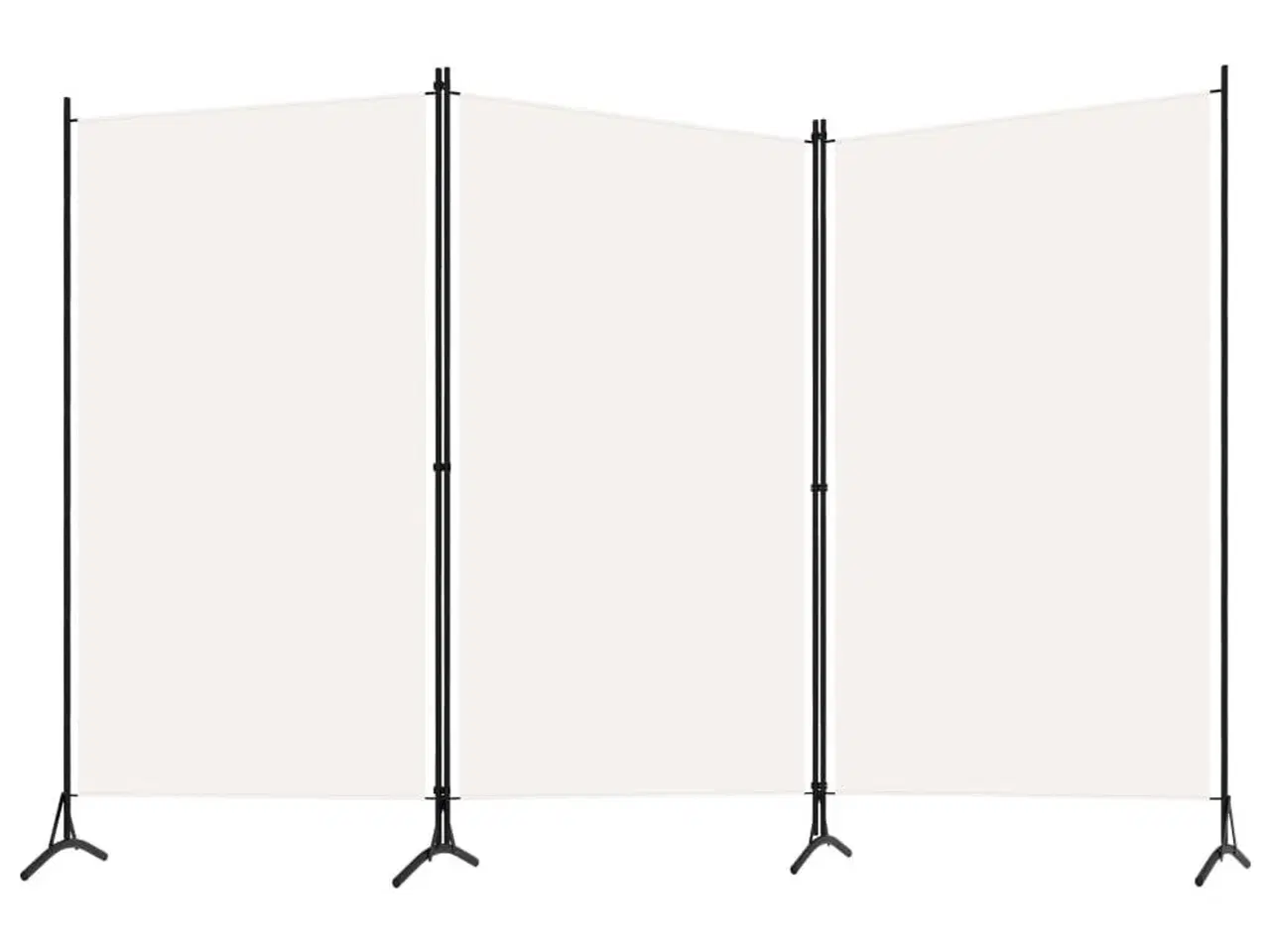 Billede 2 - 3-panels rumdeler 260x180 cm stof hvid