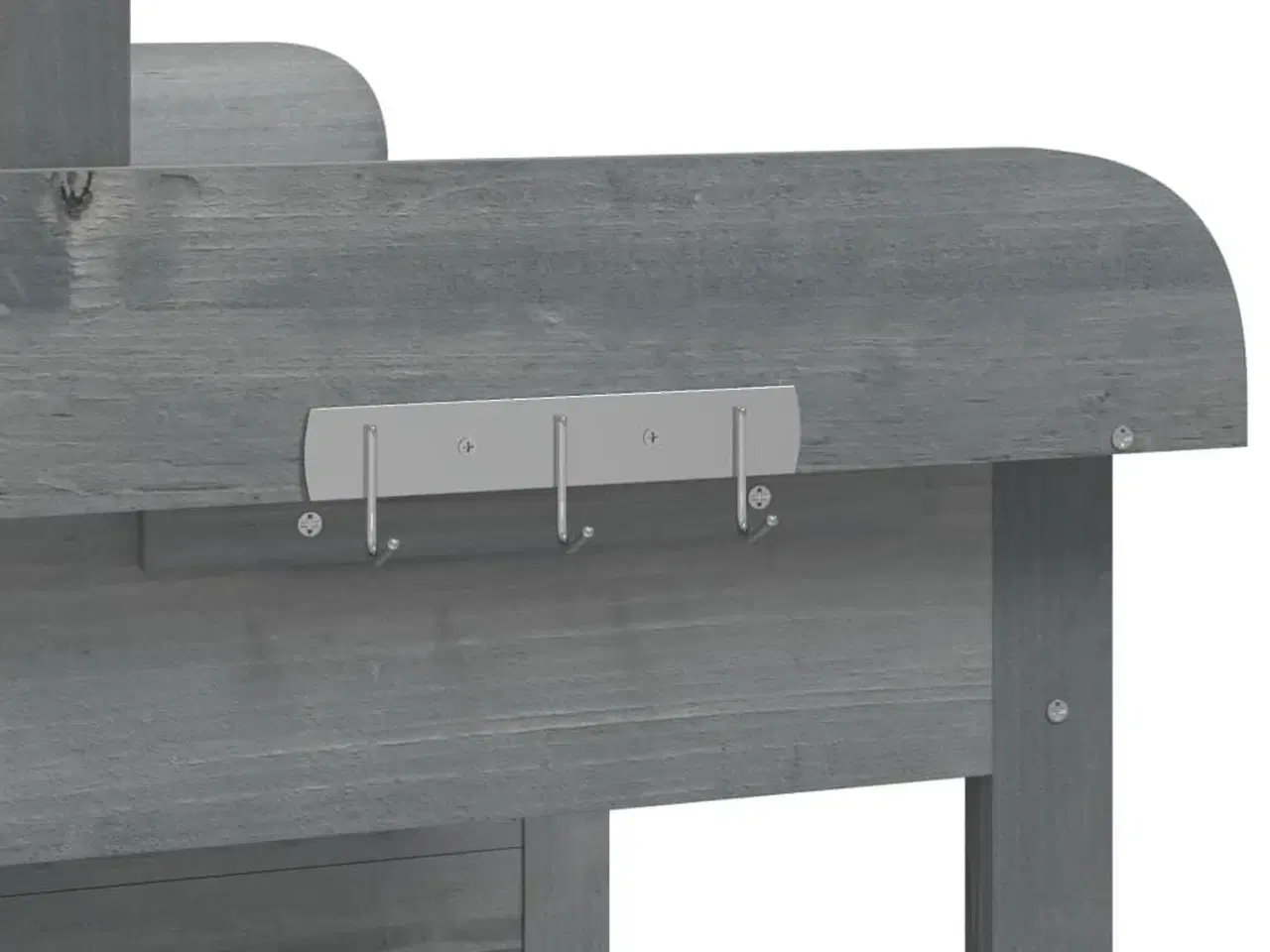 Billede 10 - Pottebænk med skab 110,5x45x124,5 cm massivt grantræ grå
