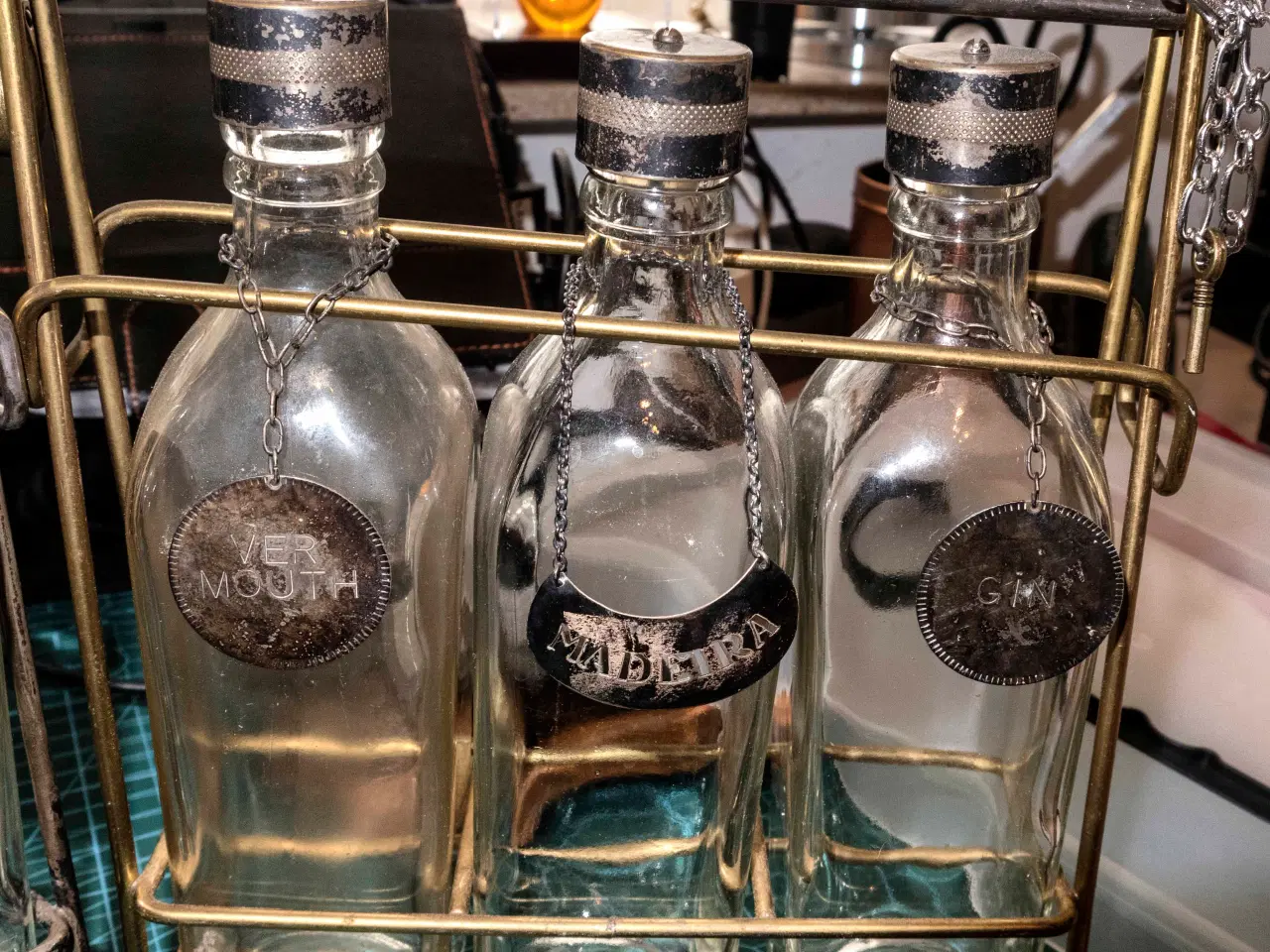 Billede 3 - Tantalus i messing m. originale karafler(med hals.