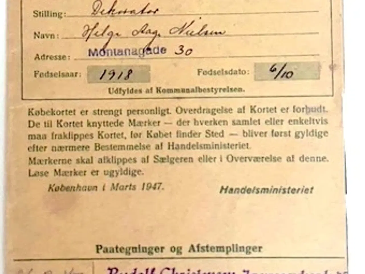 Billede 1 - Købekort Kvinder, Mænd & Piger