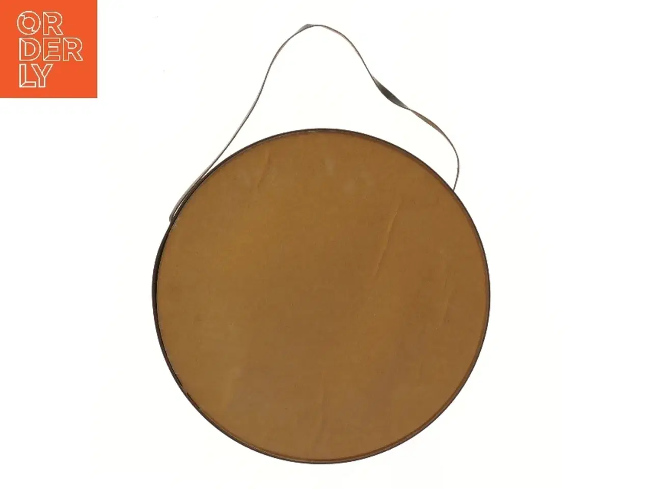 Billede 3 - Rundt spejl med læderrem (str. Ø 30 cm)