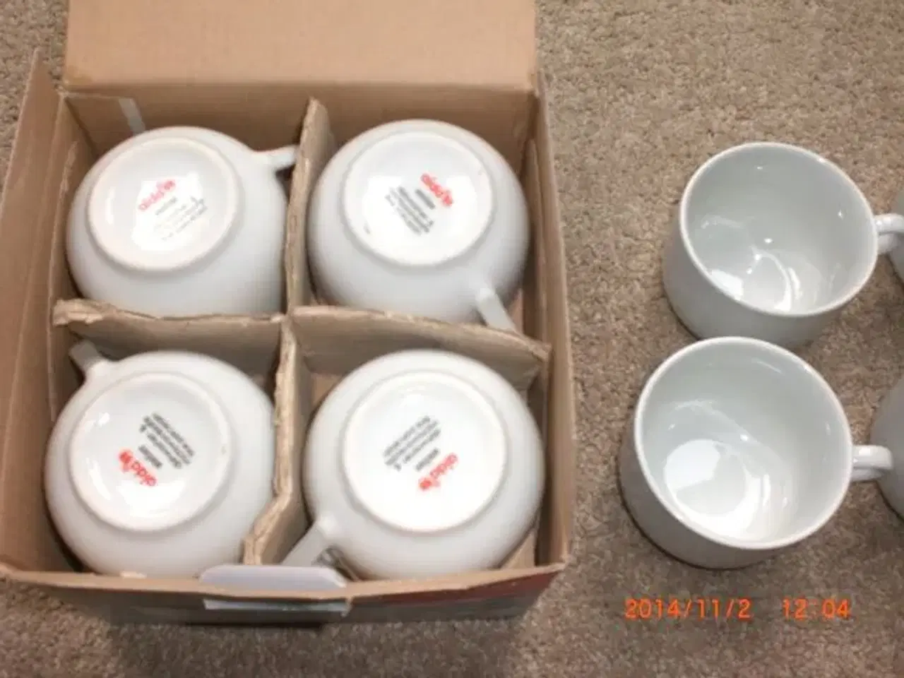 Billede 2 - 8 stk nye Hvide kaffe kopper