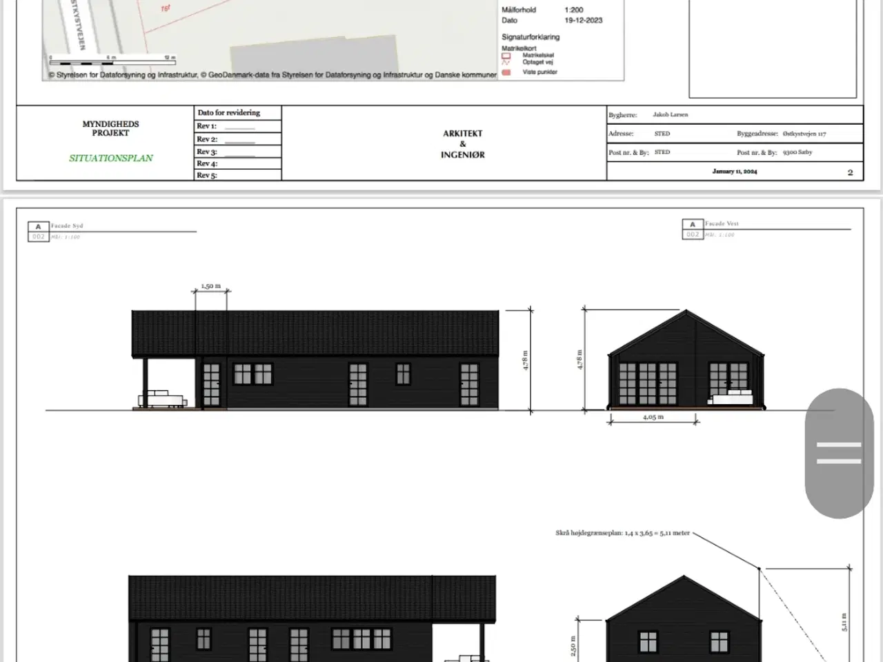 Billede 3 - Byggegrund med tegninger og byggetilladelse 