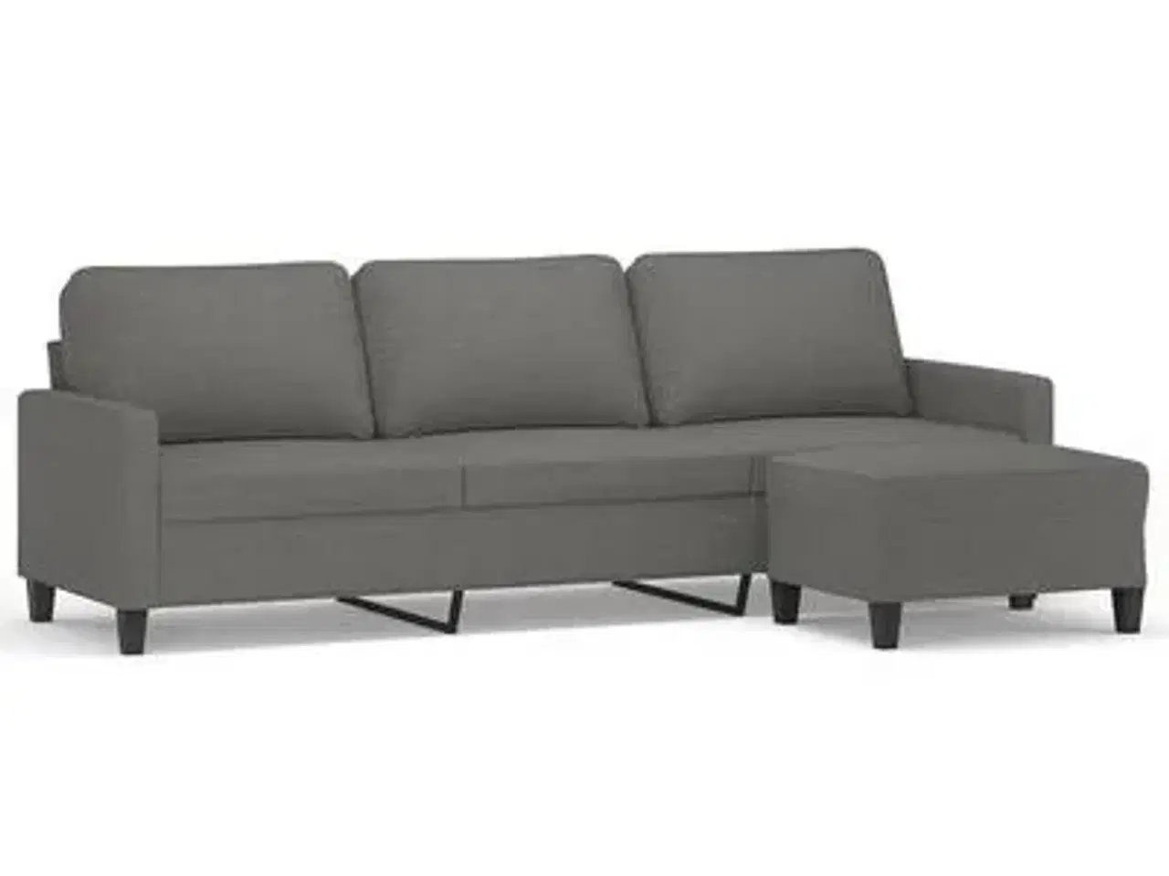 Billede 1 - vidaXL 3-personers sofa med fodskammel 210 cm stof
