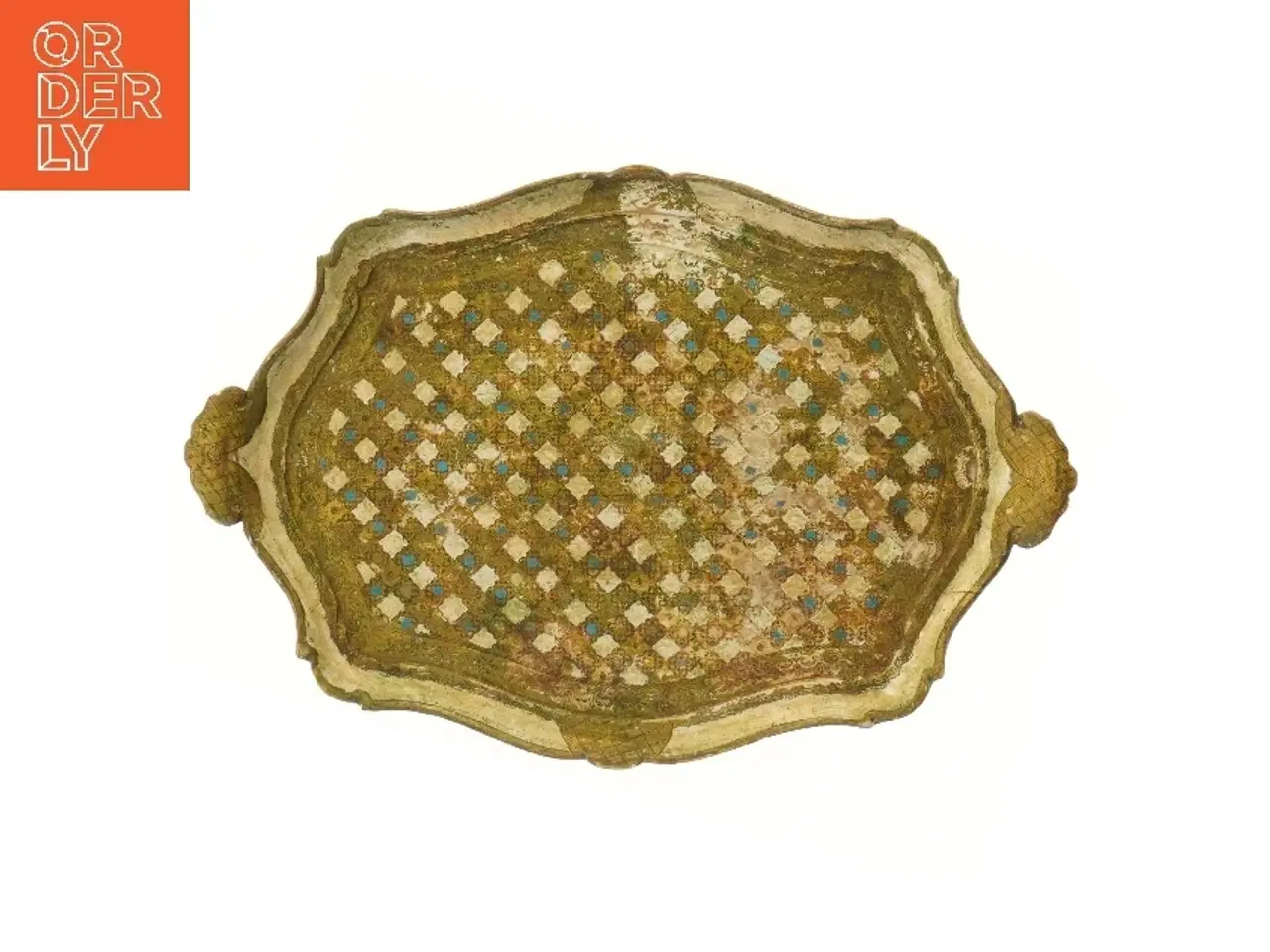 Billede 1 - Dekoreret vintagebakke (str. 59,5x40,5 cm)