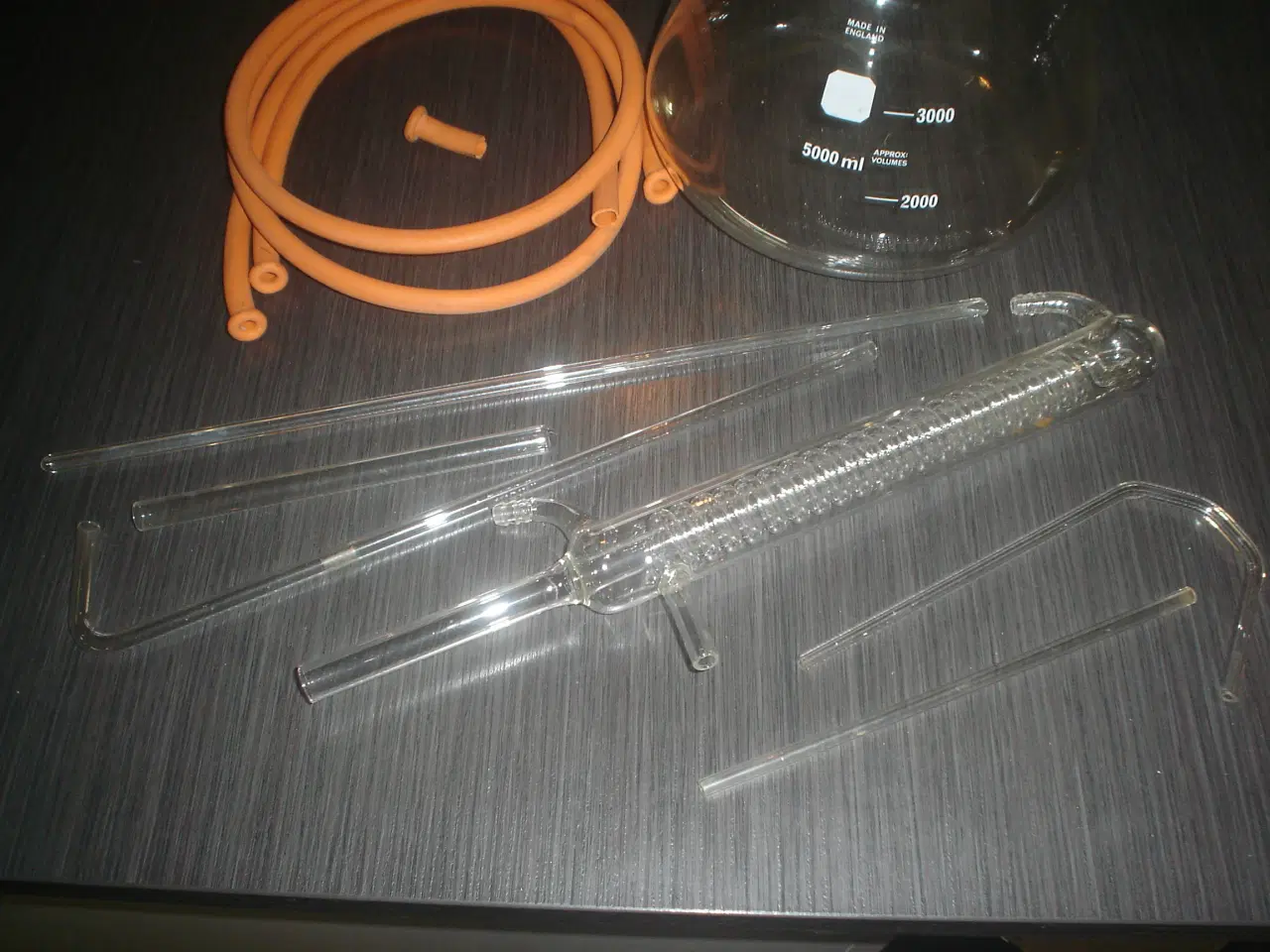 Billede 3 - Destillations kolbe, kugleformet