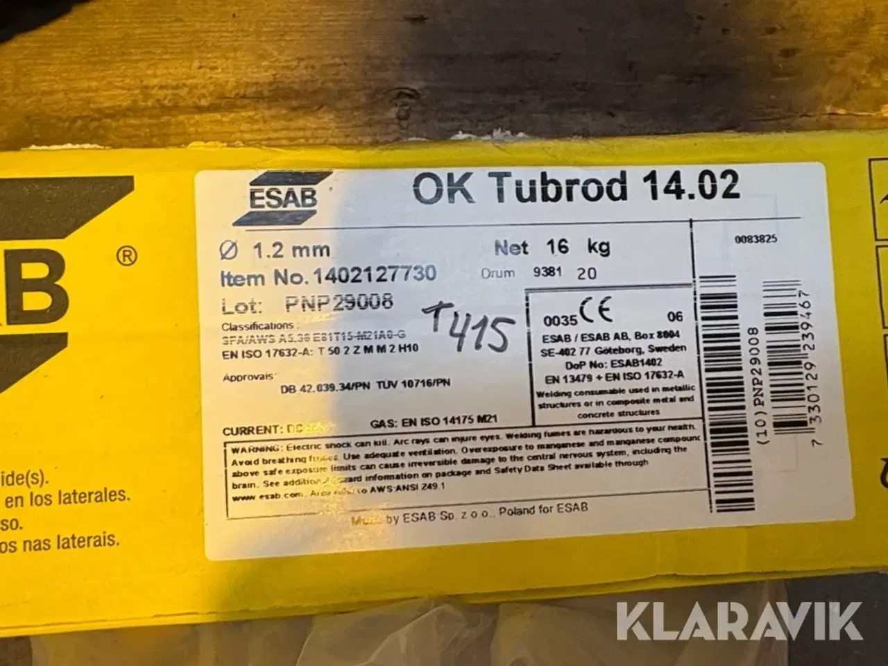 Billede 2 - Svejsetråd ESAB OK Tubrod 14.02 - 2 ruller