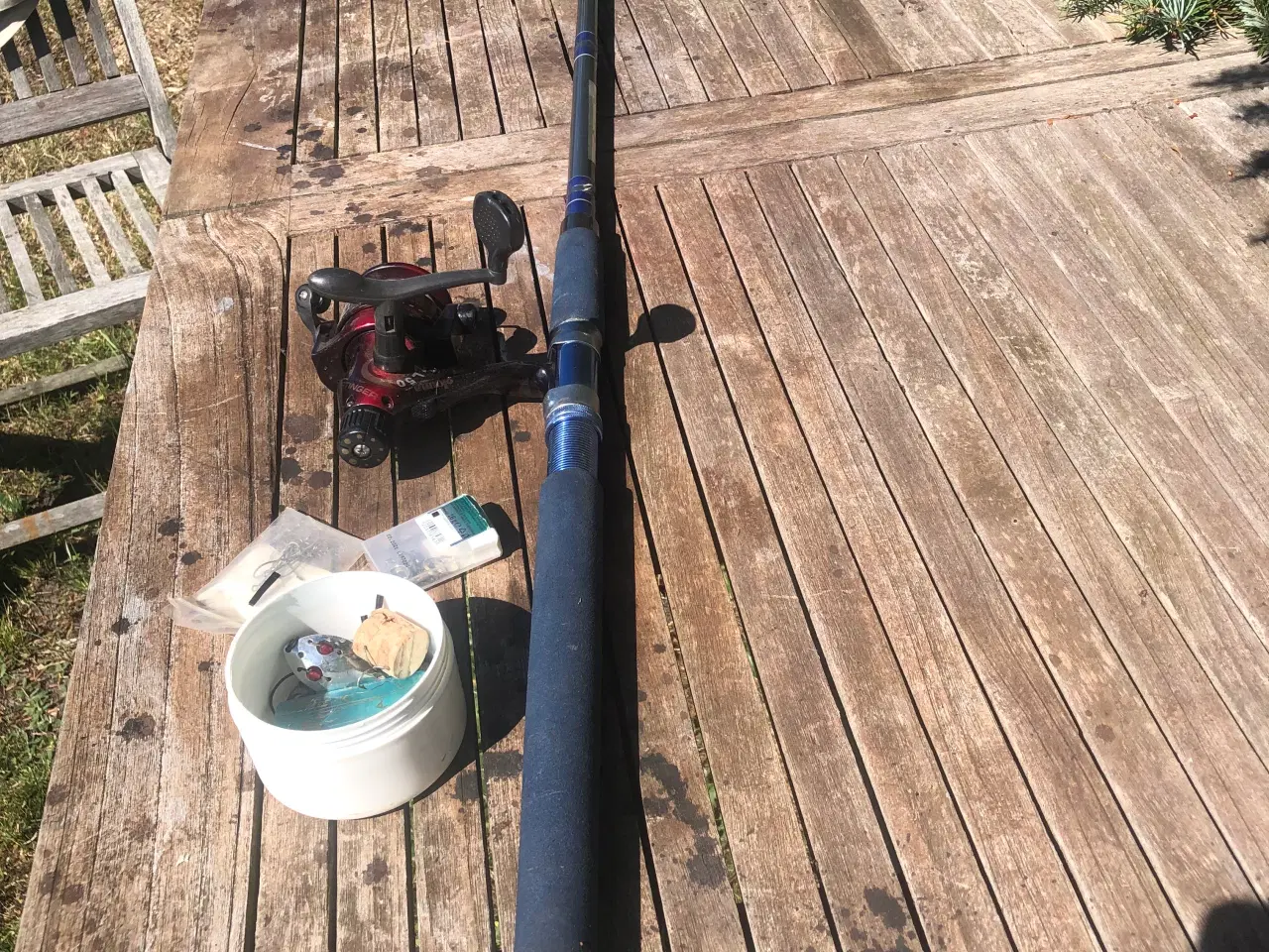 Billede 3 - Fiskestang med hjul og tilbehør