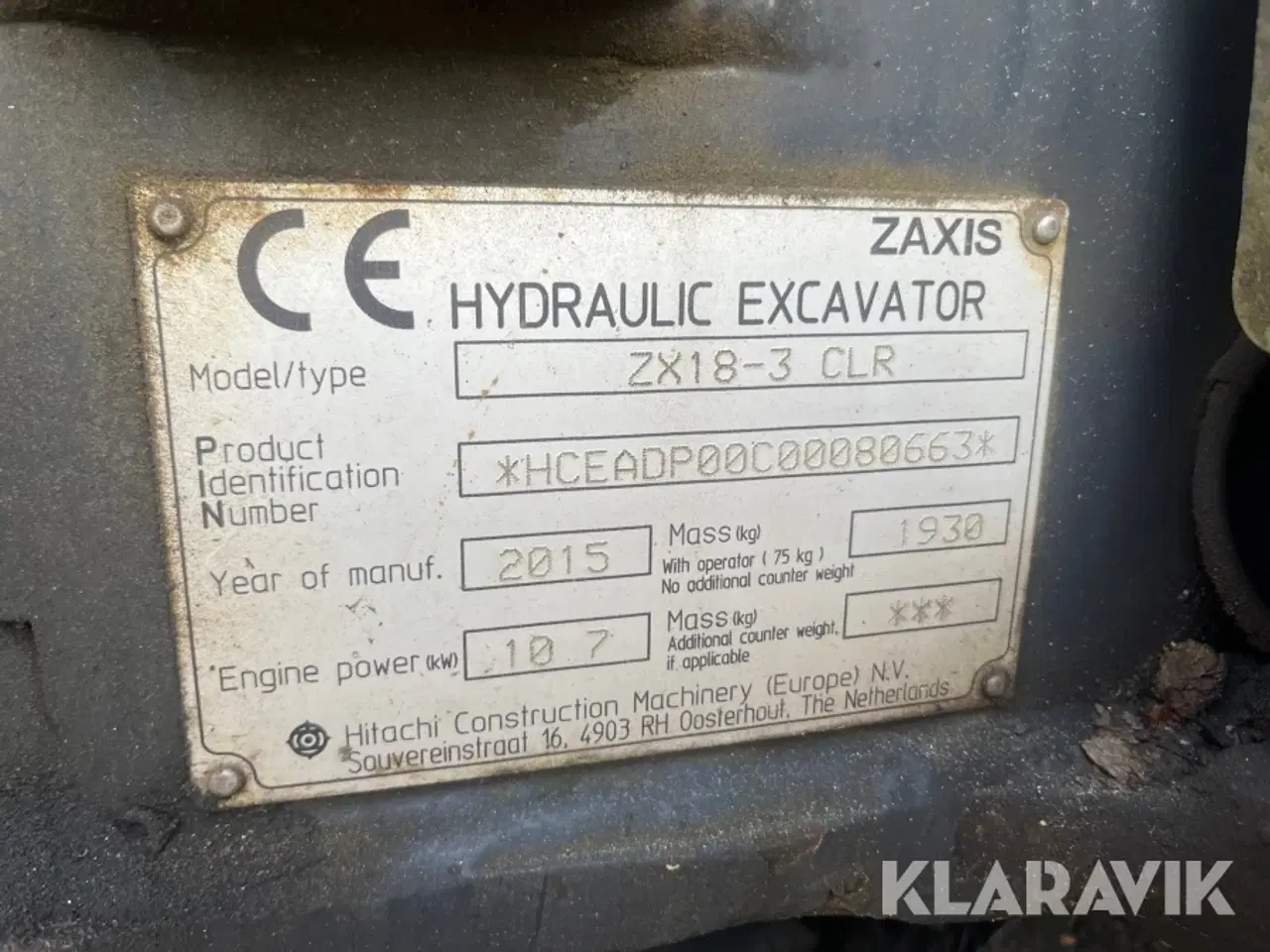 Billede 9 - Gravemaskine Hitachi ZX18-3 CLR