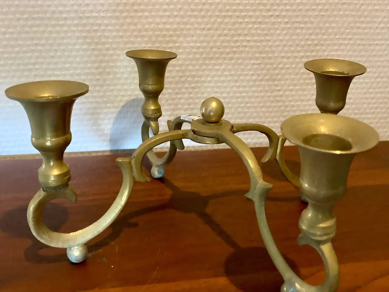 Billede 1 - 2 stk. Vintage 4-armet messing lysestager