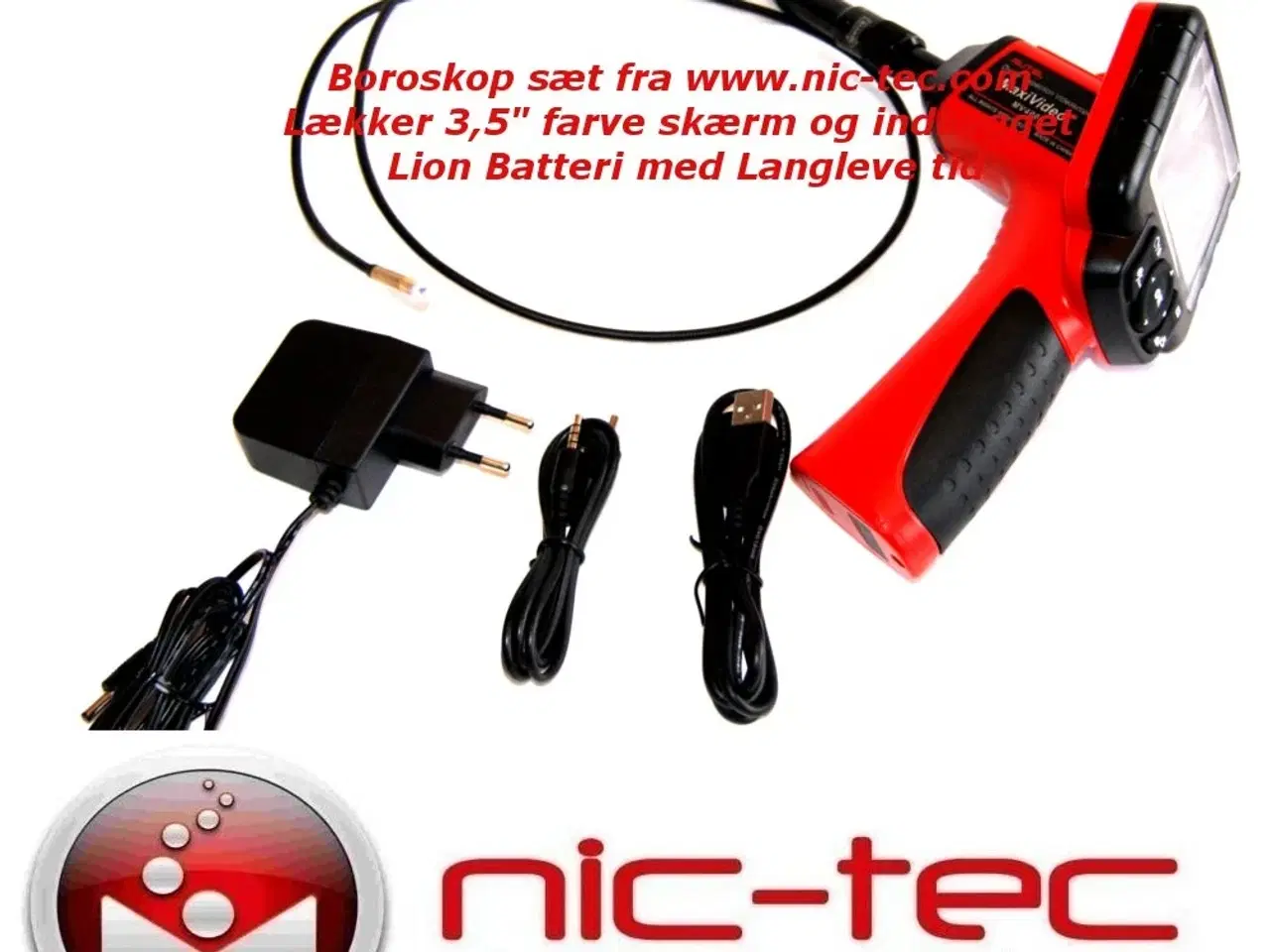 Billede 3 - Videoscope / Borescope / Endoscope med 3.5" farve skærm og Lion batteri & video out