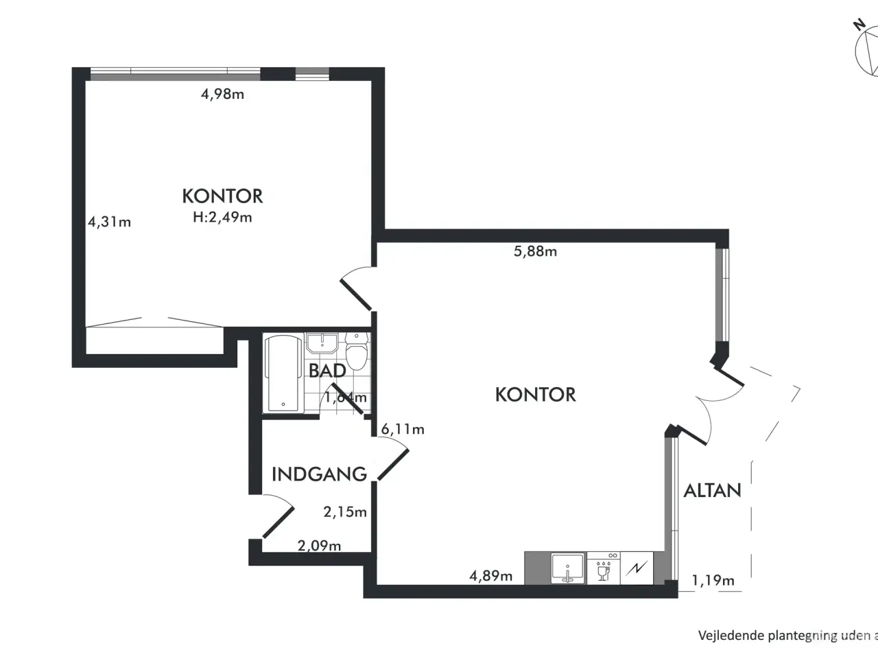Billede 9 - 86 m² KONTORLEJEMÅL - Mulighed for kontor /klinik i hjertet af Østerbro.