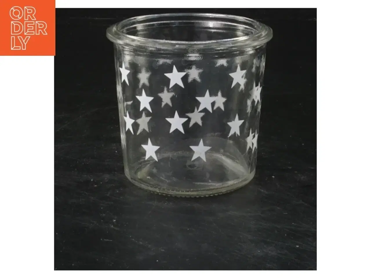 Billede 1 - Glasbeholder med stjernemønster (str. 8,5x9 cm)