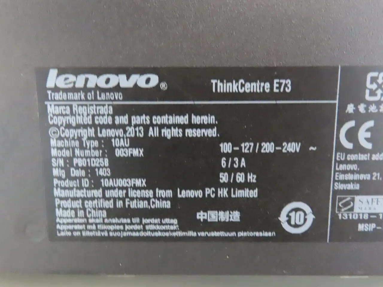 Billede 2 - Computer LENOVO THINKCENTRE E73