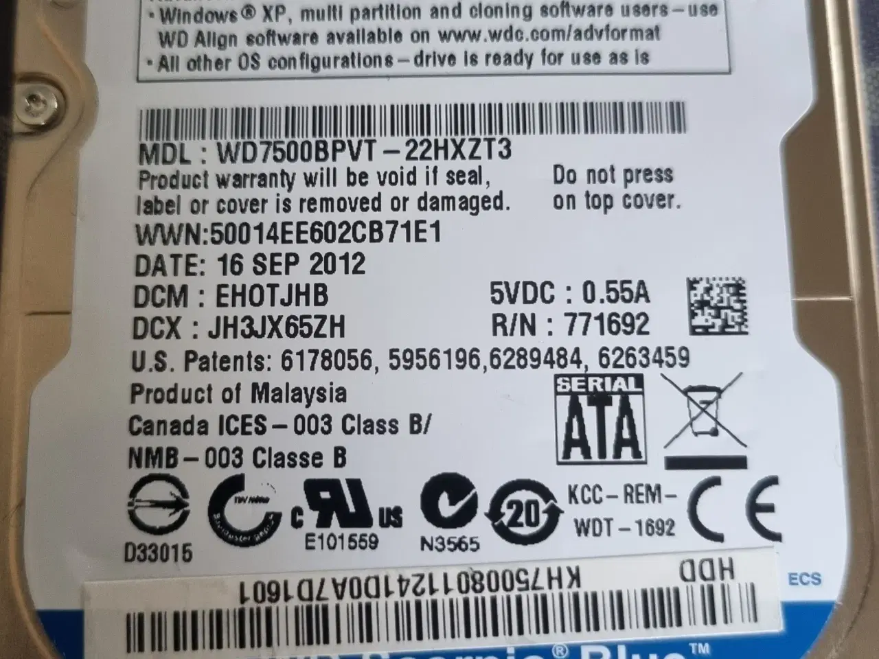 Billede 2 - WD 750GB 2.5" harddisk